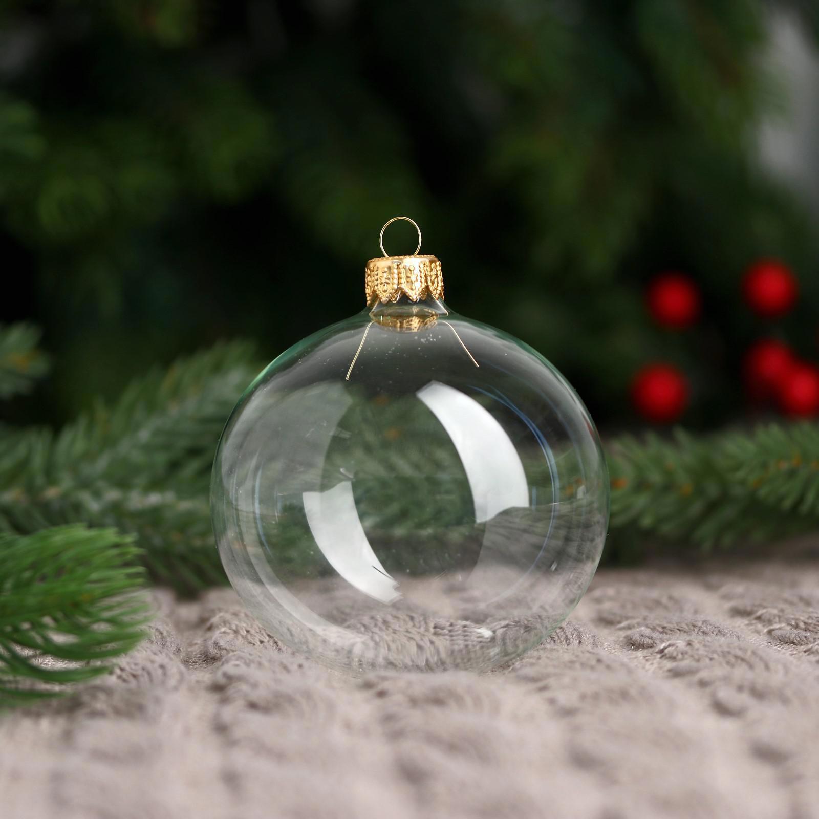 Изображение товара Елочный шар прозрачный диаметр 8 см EVIS 7124067 Отражение глянцевый стекло Россия
