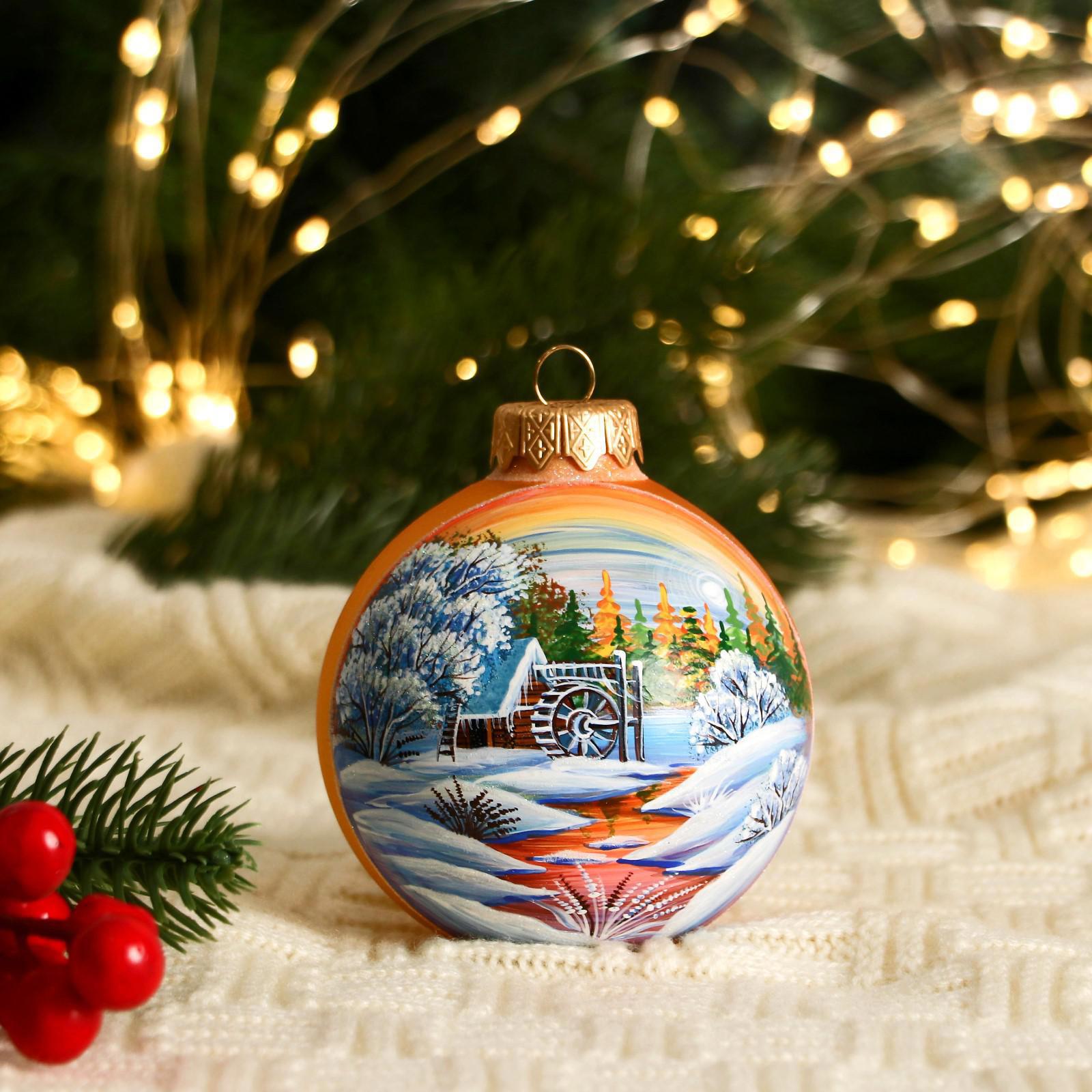 Изображение товара Набор елочных шаров Ферма радости 4 шт 8 см разноцветный стекло