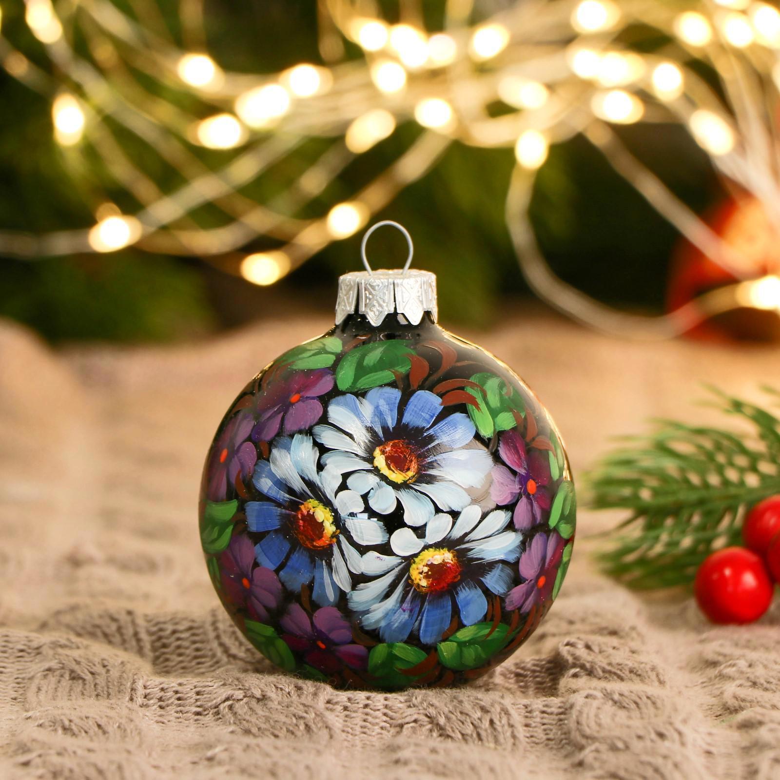 Изображение товара Набор елочных шаров Ферма радости Жостово 6.5 см стекло разноцветный 1 шт