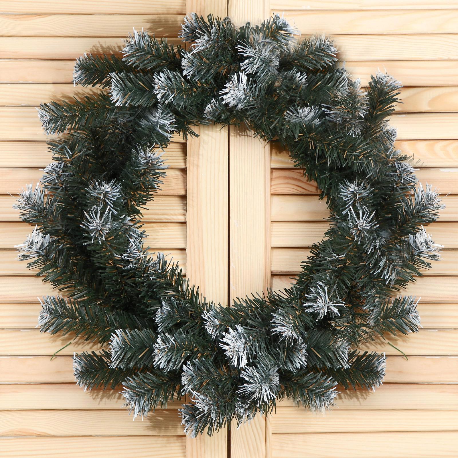 Изображение товара Рождественский венок Зимнее волшебство 45 см классический белоснежный