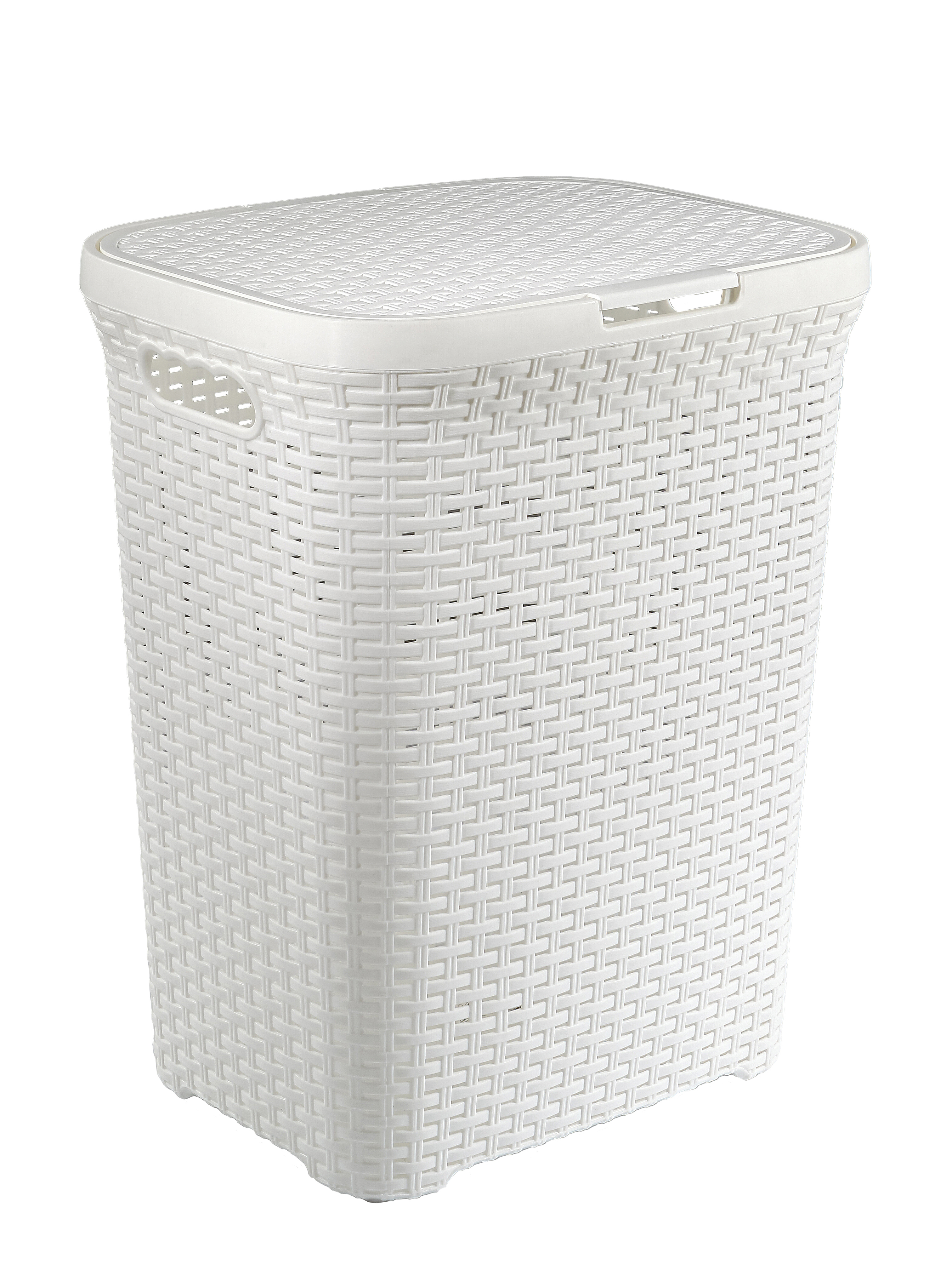 Изображение товара Корзина для белья Виолет 60л ротанг белая практичная вместительная