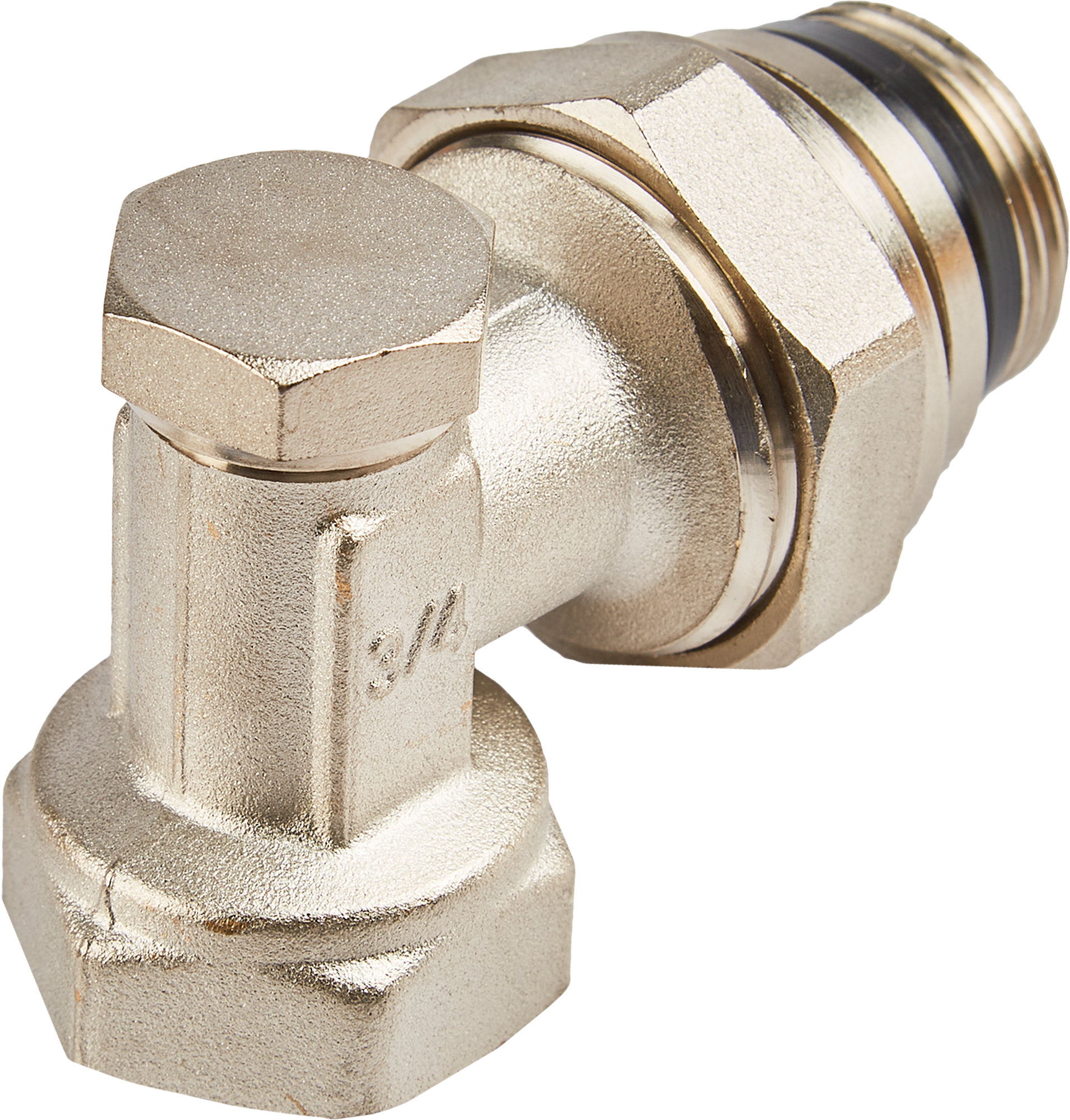Запорный клапан для радиатора угловой Heizen 3/4" латунь - 2
