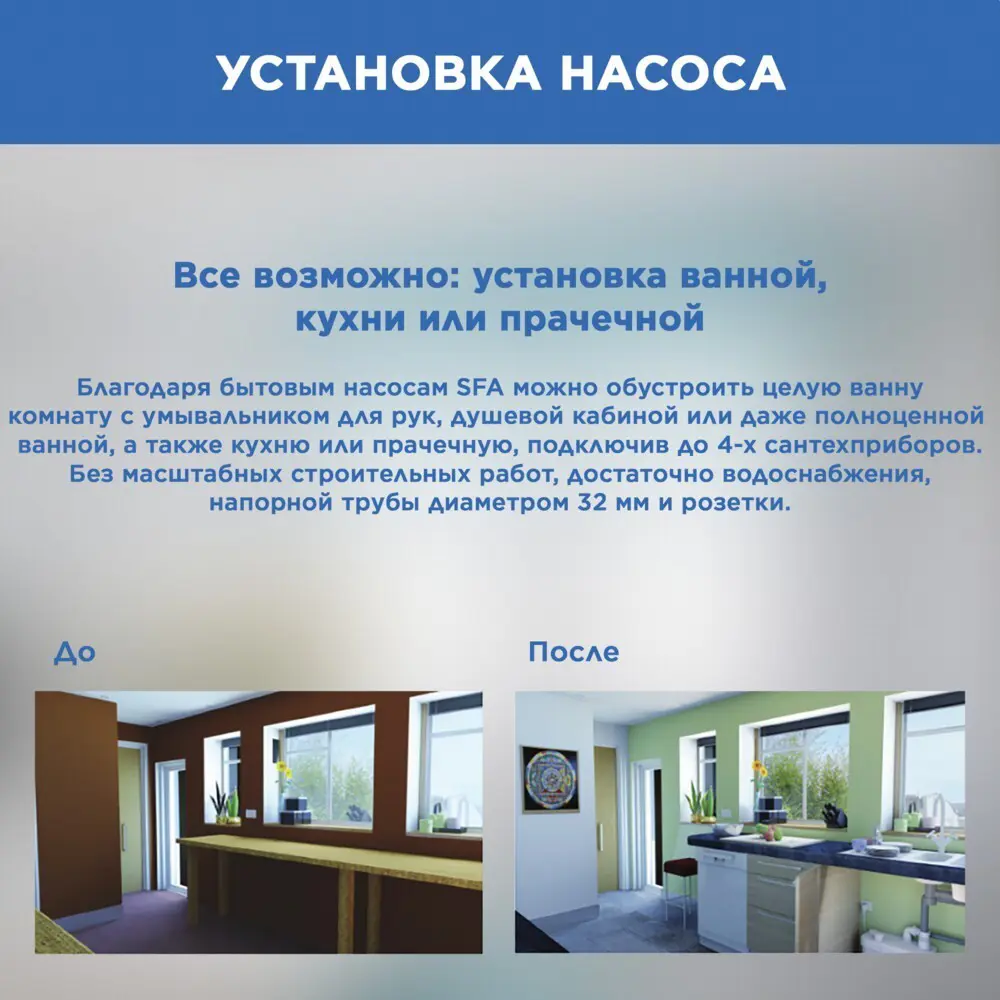 Санитарный насос SFA Sanivite 400 Вт 103 л/мин - 10