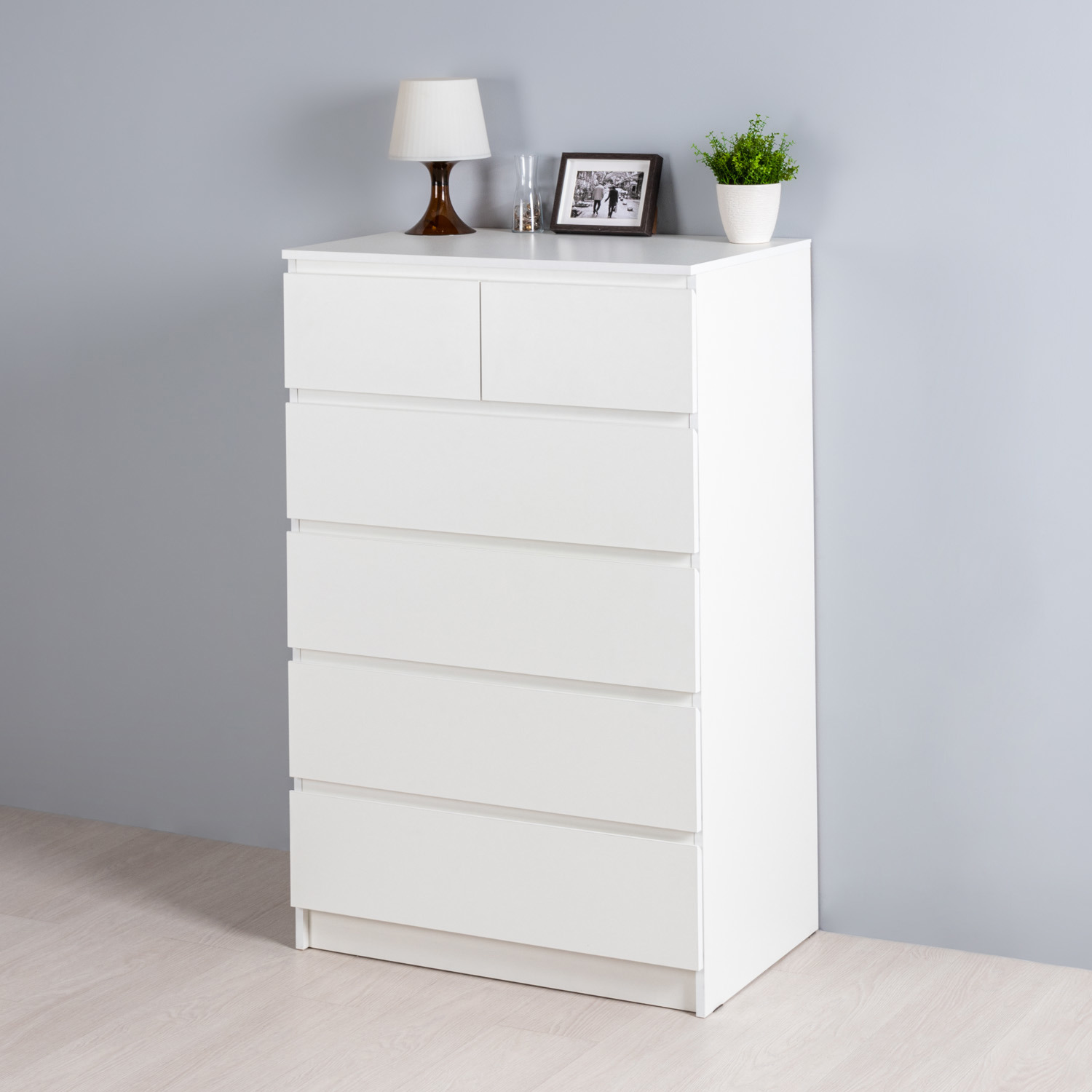 Изображение товара Комод Моби Нарвик 16.218 6 ящиков 79.9x48x122.9 см ЛДСП цвет белый