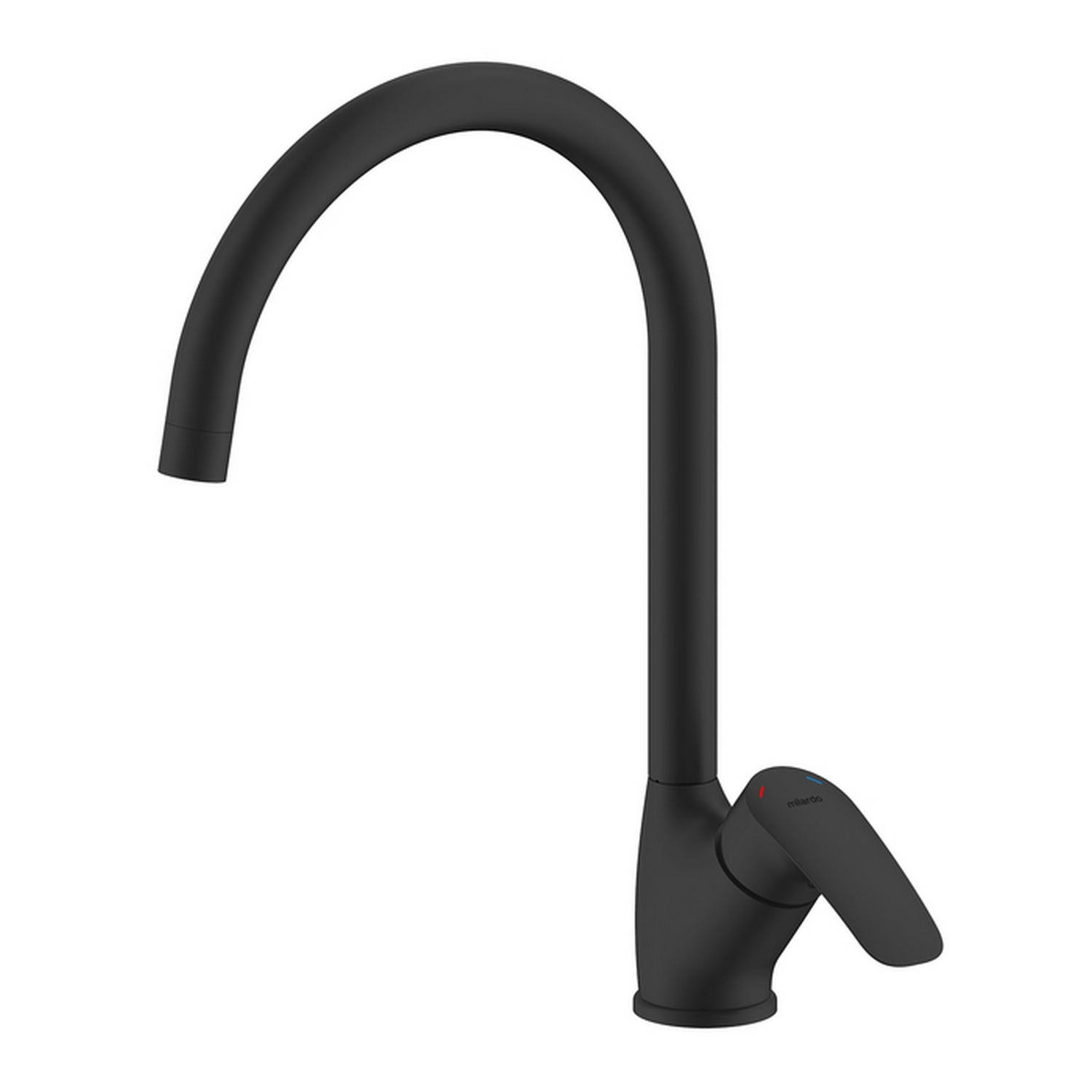Изображение товара Однорычажный смеситель Milardo Rorbl0jm05 черный матовый для кухни с поворотным изливом