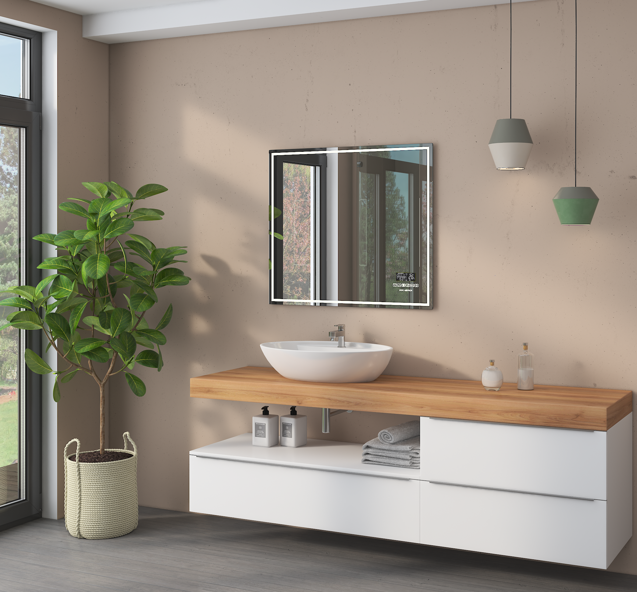 Изображение товара Зеркало для ванной Vigo Milos Media с подсветкой и подогревом 60x70 см