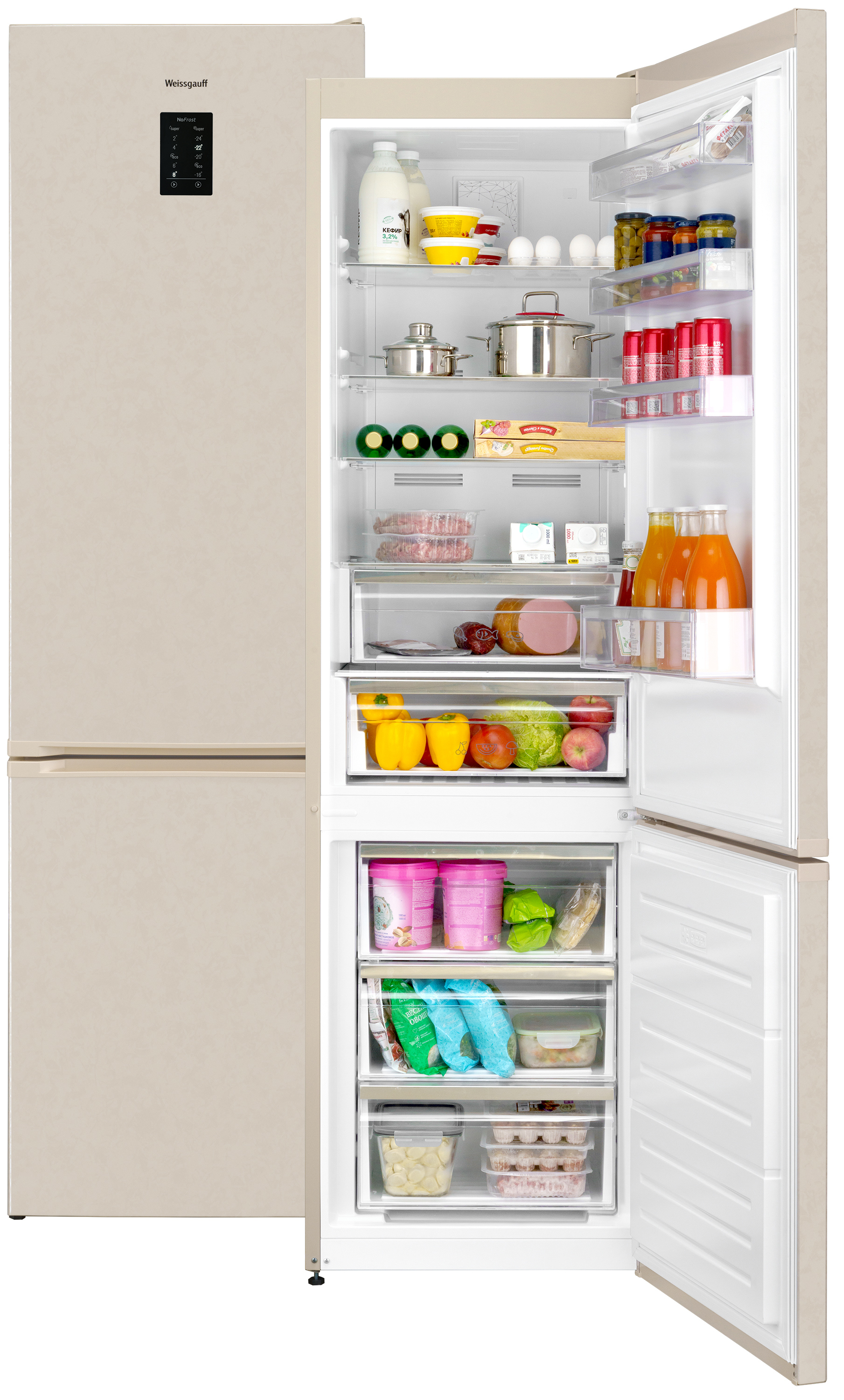 Изображение товара Отдельностоящий холодильник Weissgauff WRK 2010 DBe Total NoFrost 266/94л