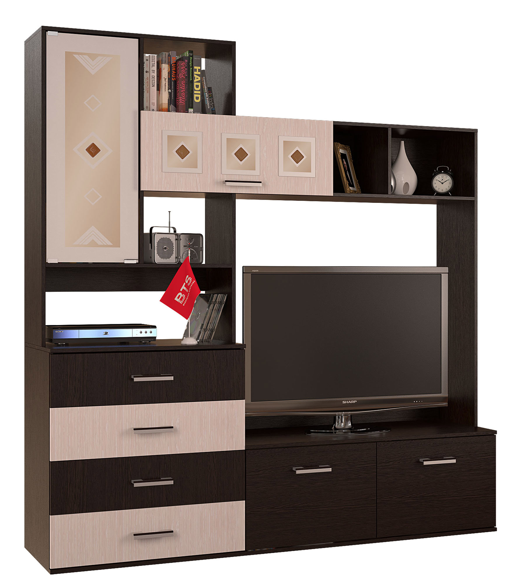 Изображение товара Тумба под телевизор Бтс Белла 200x212x47 см ЛДСП цвет венге