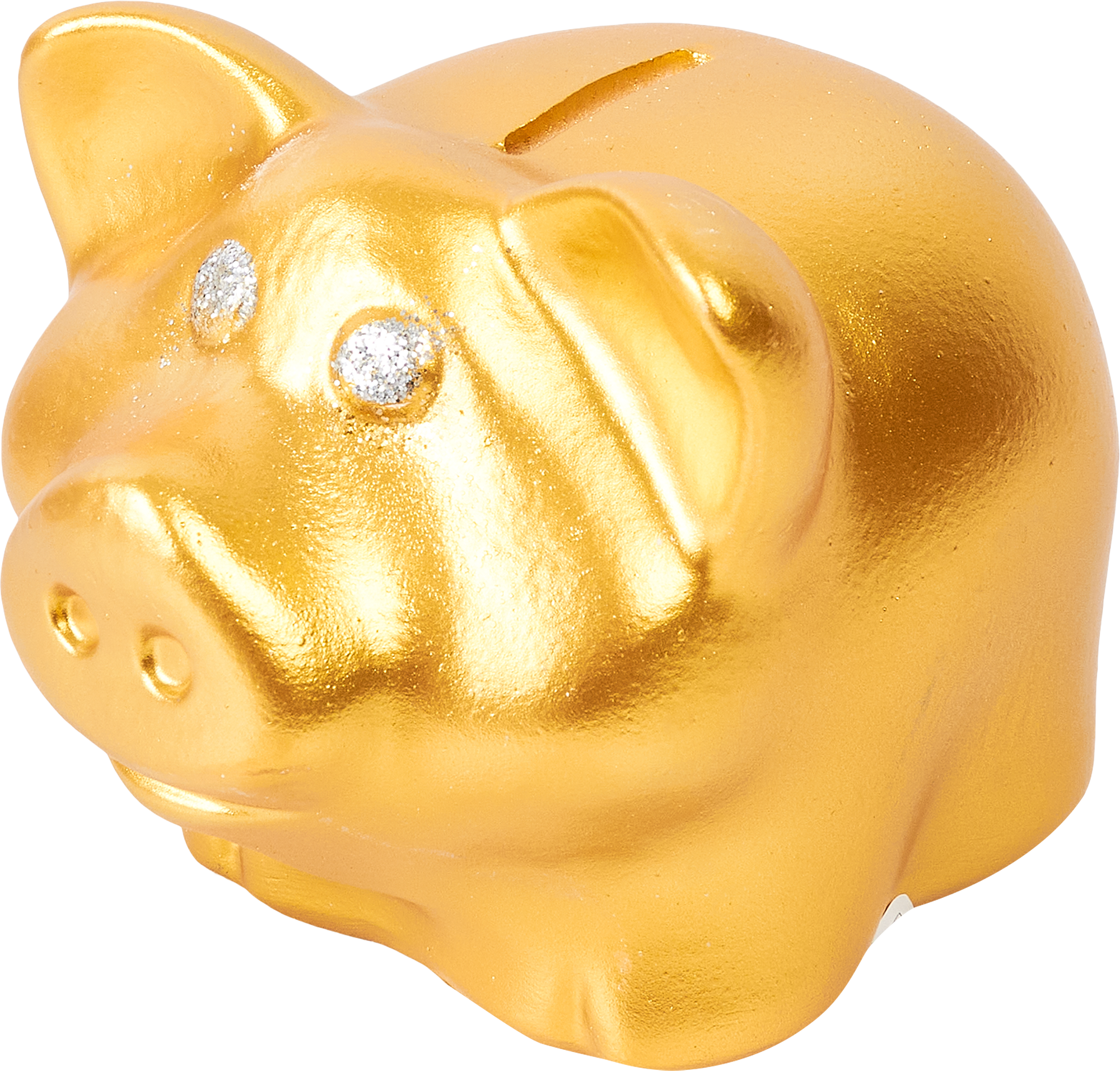 Изображение товара Копилка Свинка Малышка золотая — гипс, декоративная, 0.658 кг