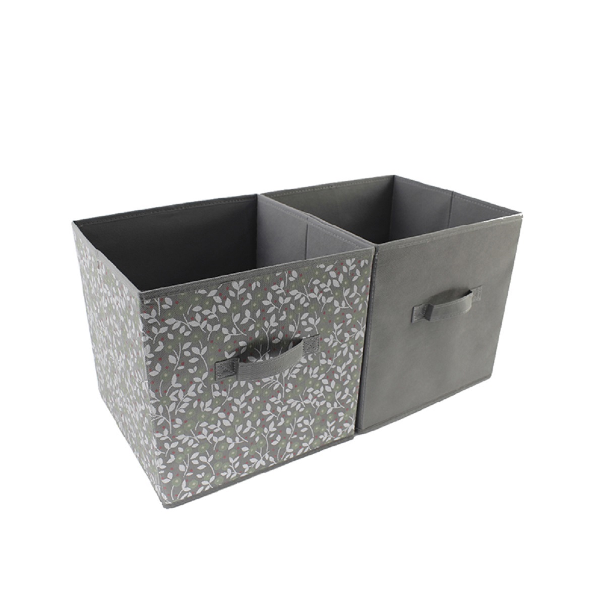 Изображение товара Набор коробок с ручками 2 шт Estares 31x31x31 см нетканое волокно цвет серый