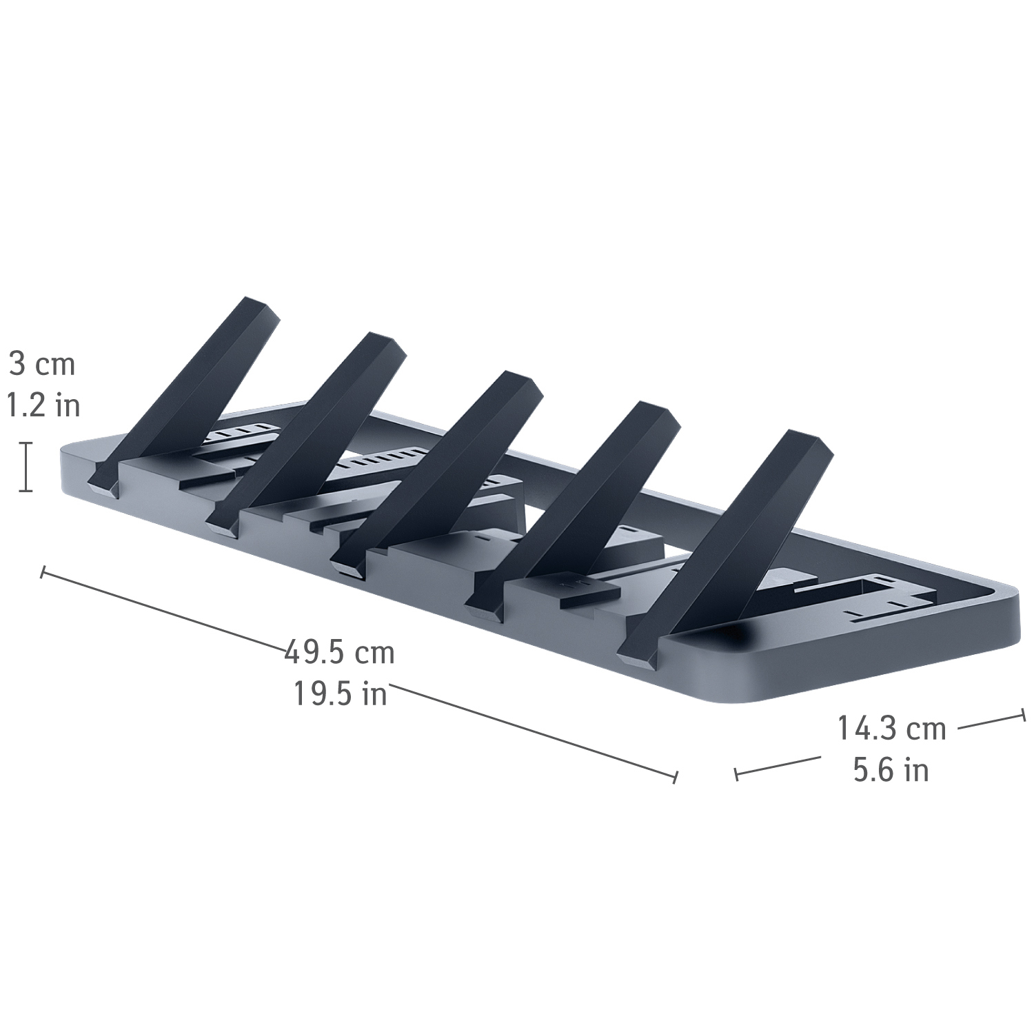 Изображение товара Настенная вешалка Tatkraft City 49.5x14.3 см черная 5 крючков