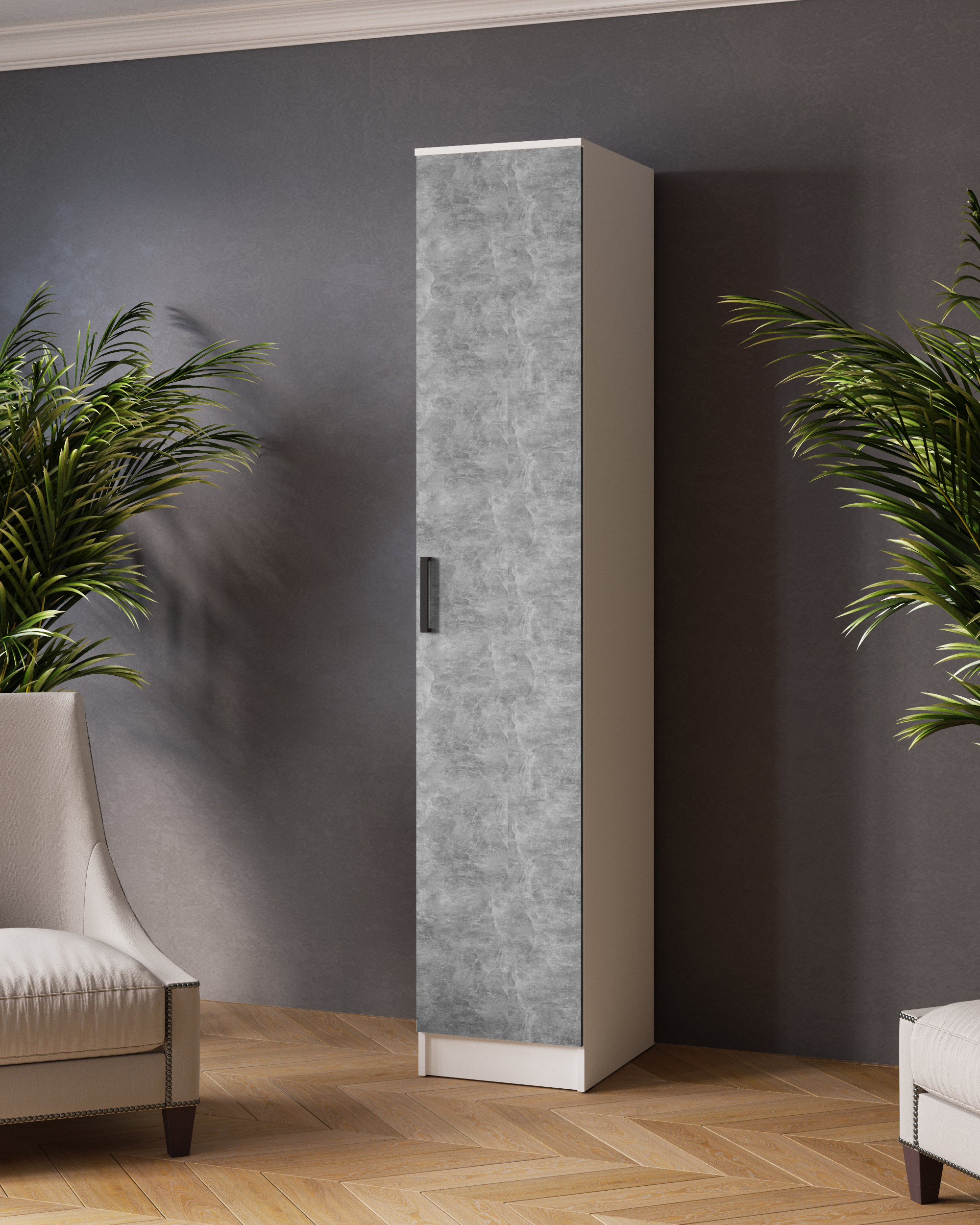 Изображение товара Шкаф распашной Micon 40x210x51 см ЛДСП цвет серый