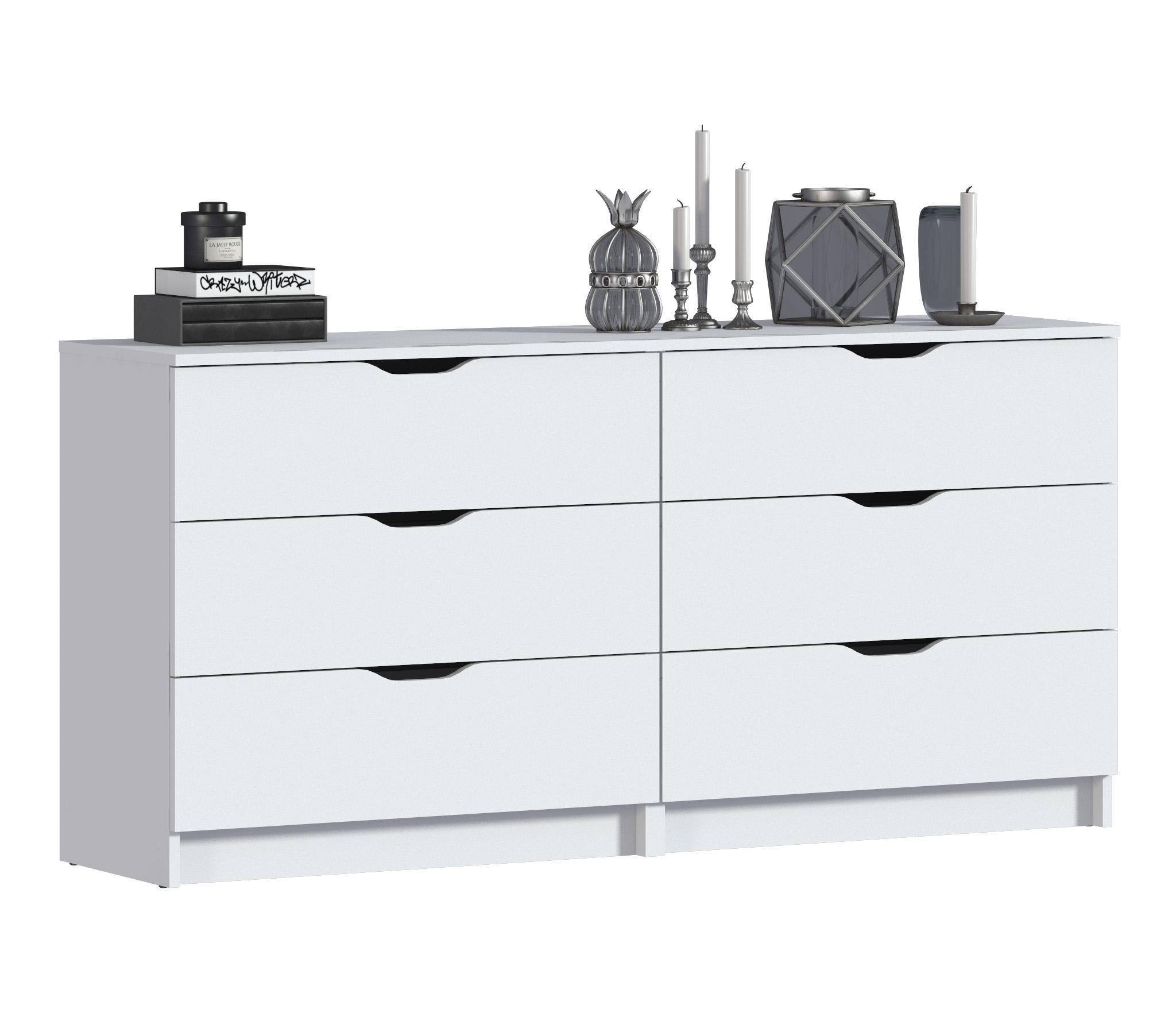 Изображение товара Комод Столплит Бруклин 6 ящиков белый современный дизайн