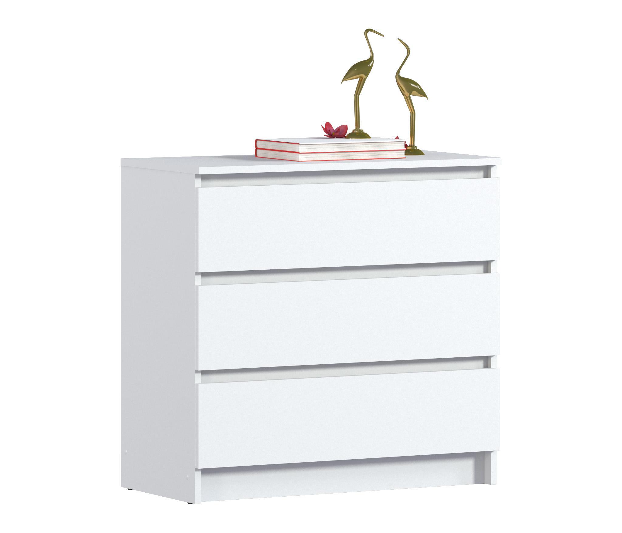 Изображение товара Комод Столплит Леон сб-3287 3 ящика 78x39x75 см ЛДСП цвет белый
