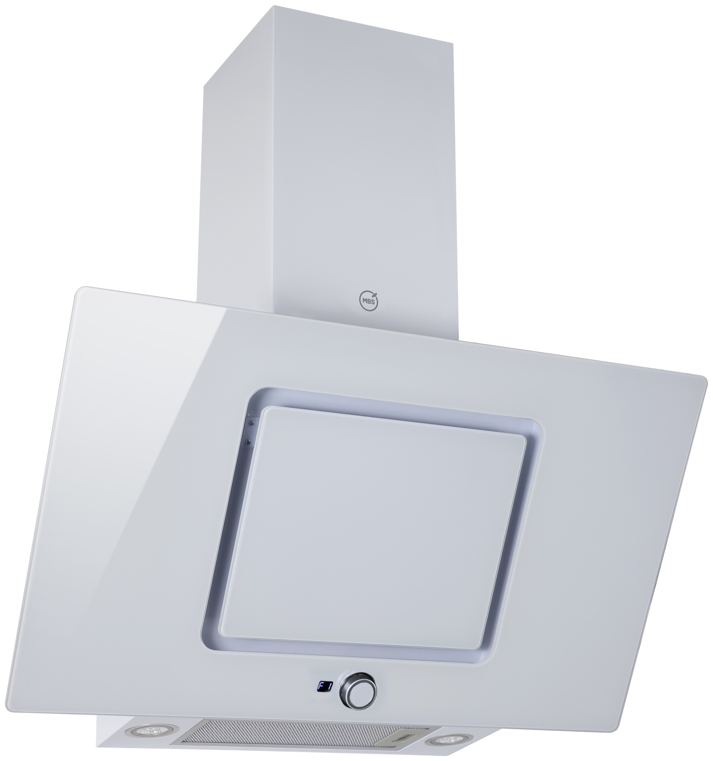 Изображение товара Наклонная вытяжка Mbs Crassula 190 Glass White 90 см белая для кухни