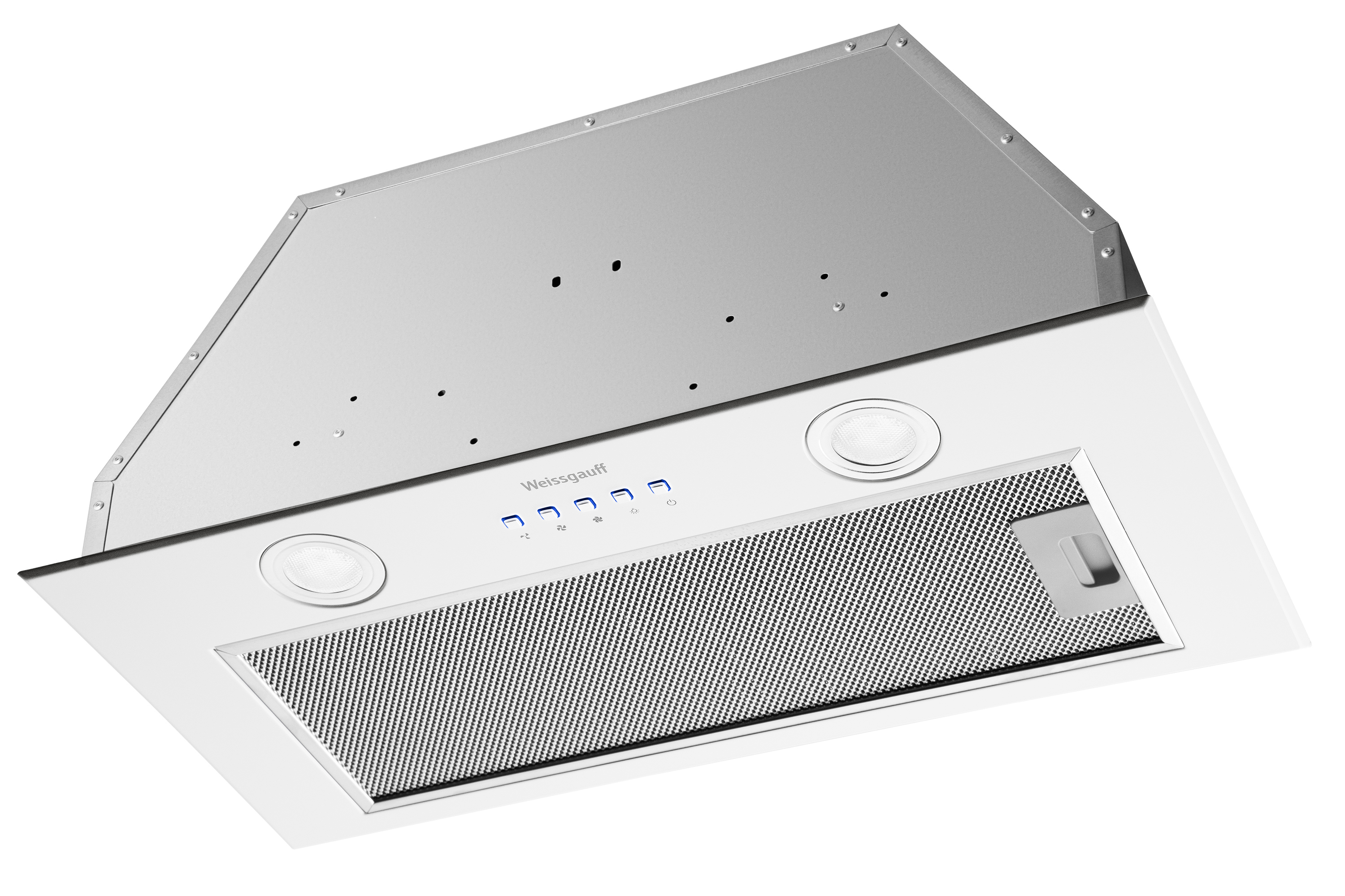 Изображение товара Встраиваемая вытяжка Weissgauff Dabih 60 WH белая 60 см мощность 1200 м3/ч