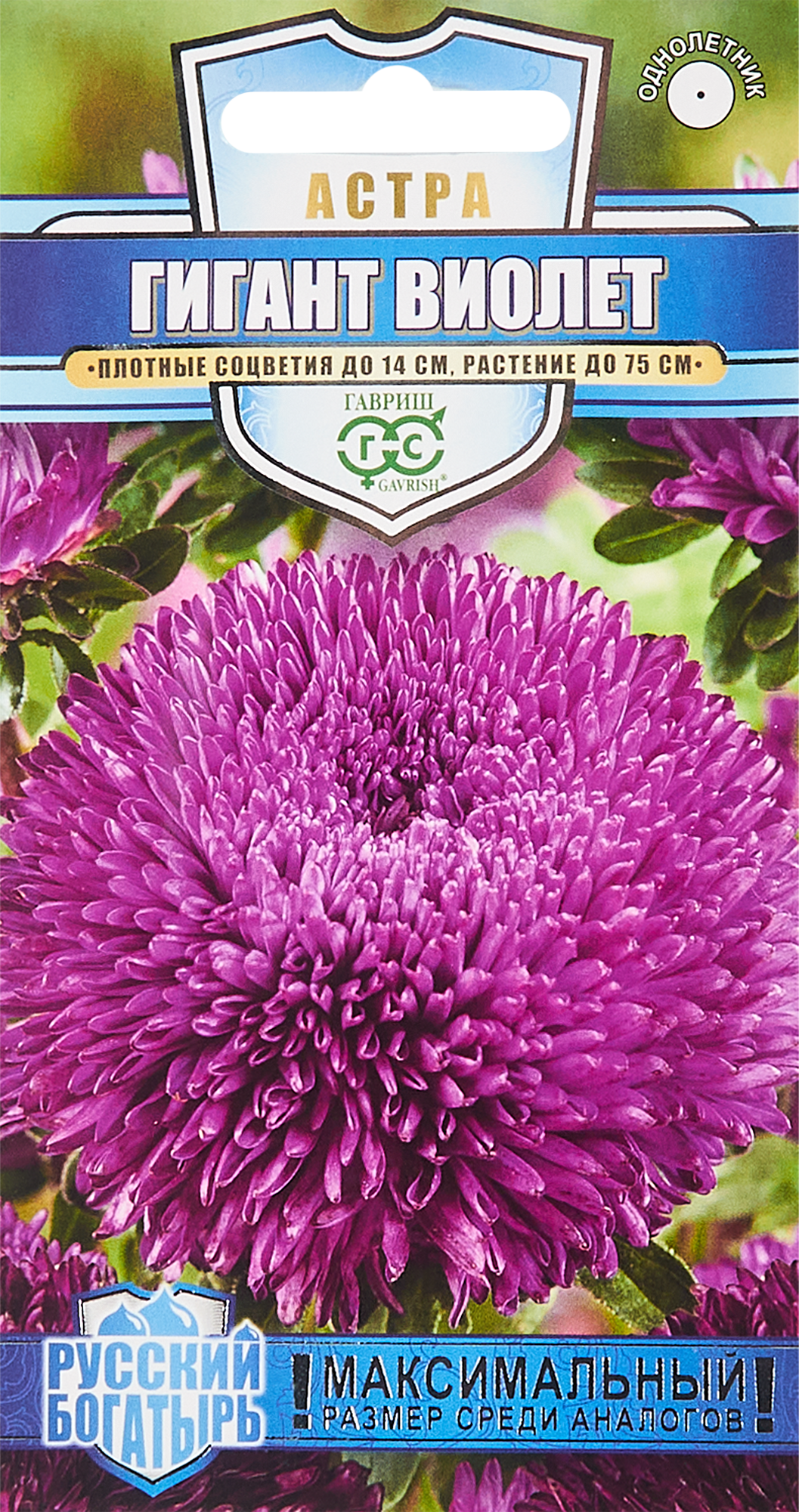 Изображение товара Семена цветов Гавриш астра гигант однолетняя Виолет