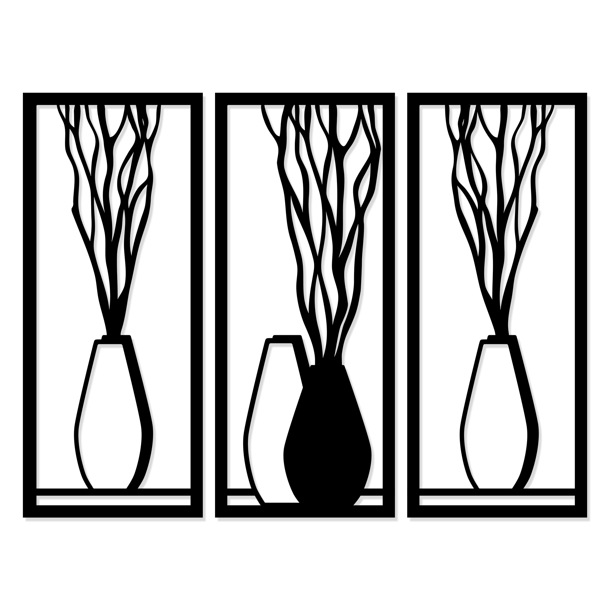 Изображение товара Панно декоративное Сухоцветы МДФ 25x59 см черное