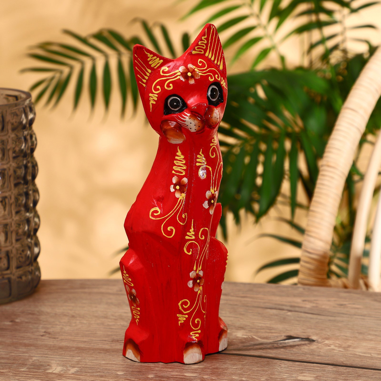 Изображение товара Интерьерный сувенир "Кошка" красная, яркая 30 см