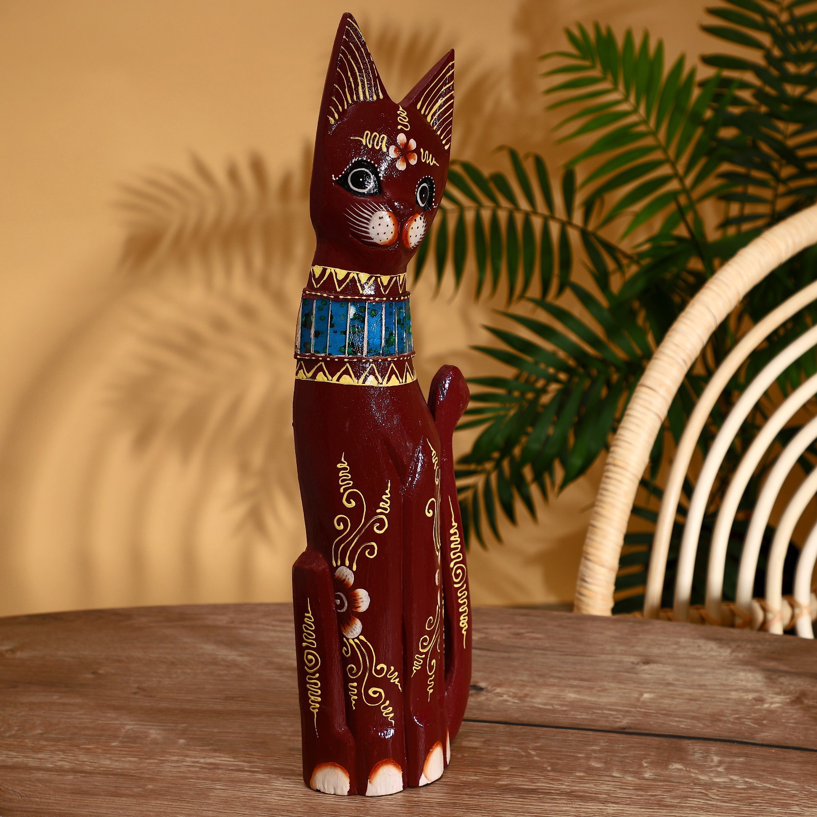 Изображение товара Интерьерный сувенир "Кошка" красно-коричневая 50 см