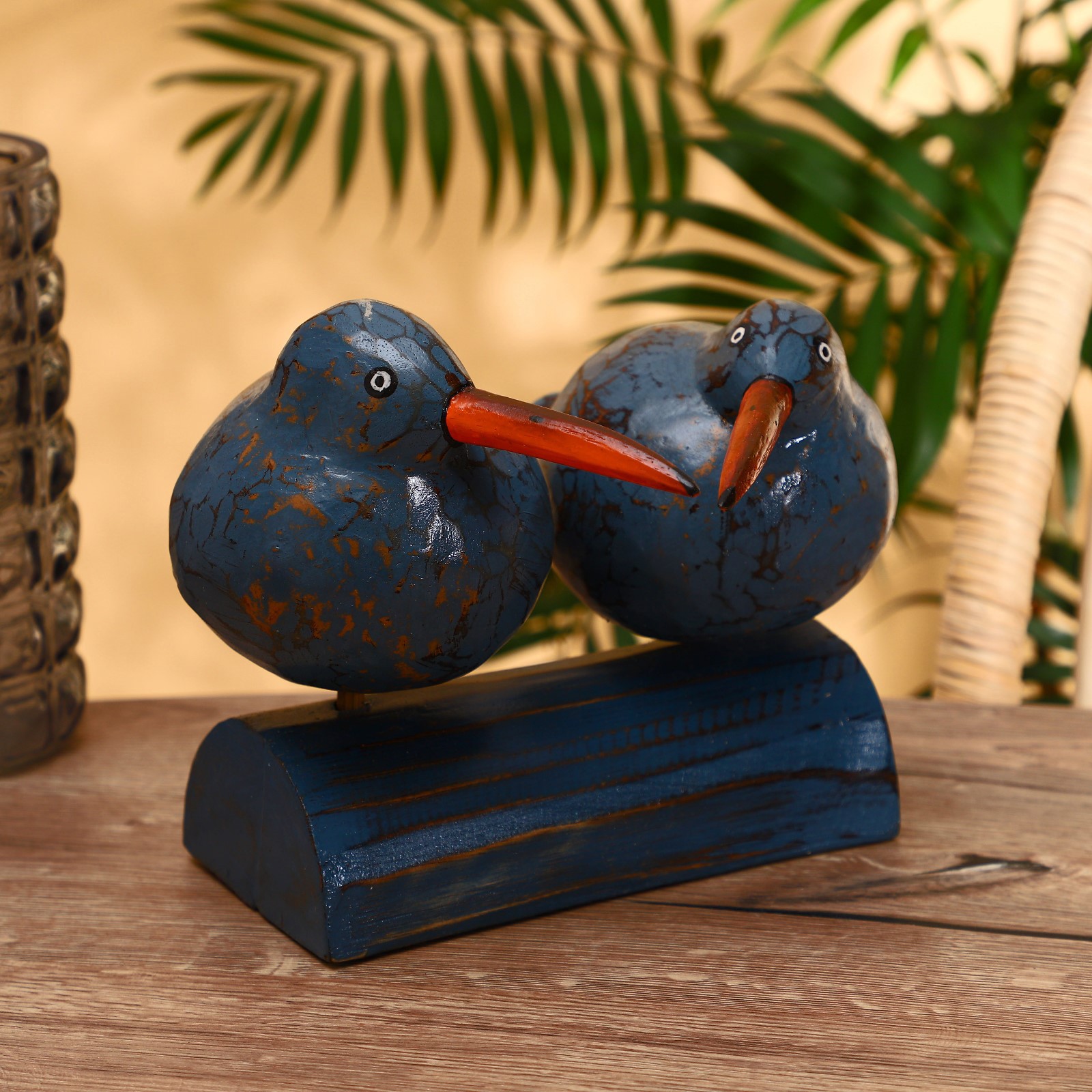 Изображение товара Интерьерный сувенир "Птички на дереве" синие 20x11x20 см