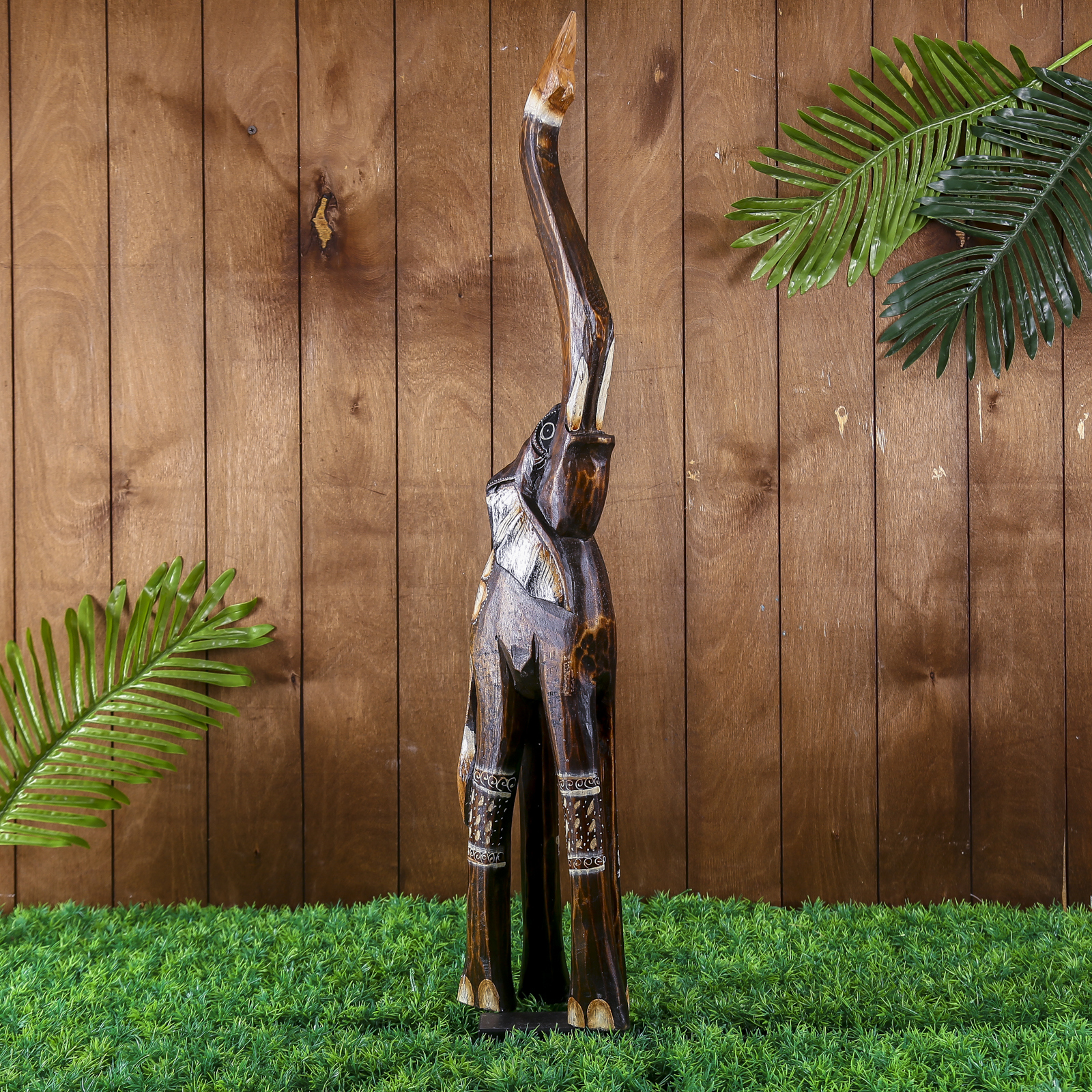 Изображение товара Интерьерный сувенир "Слон с цветком на спине" 80x19x8 см