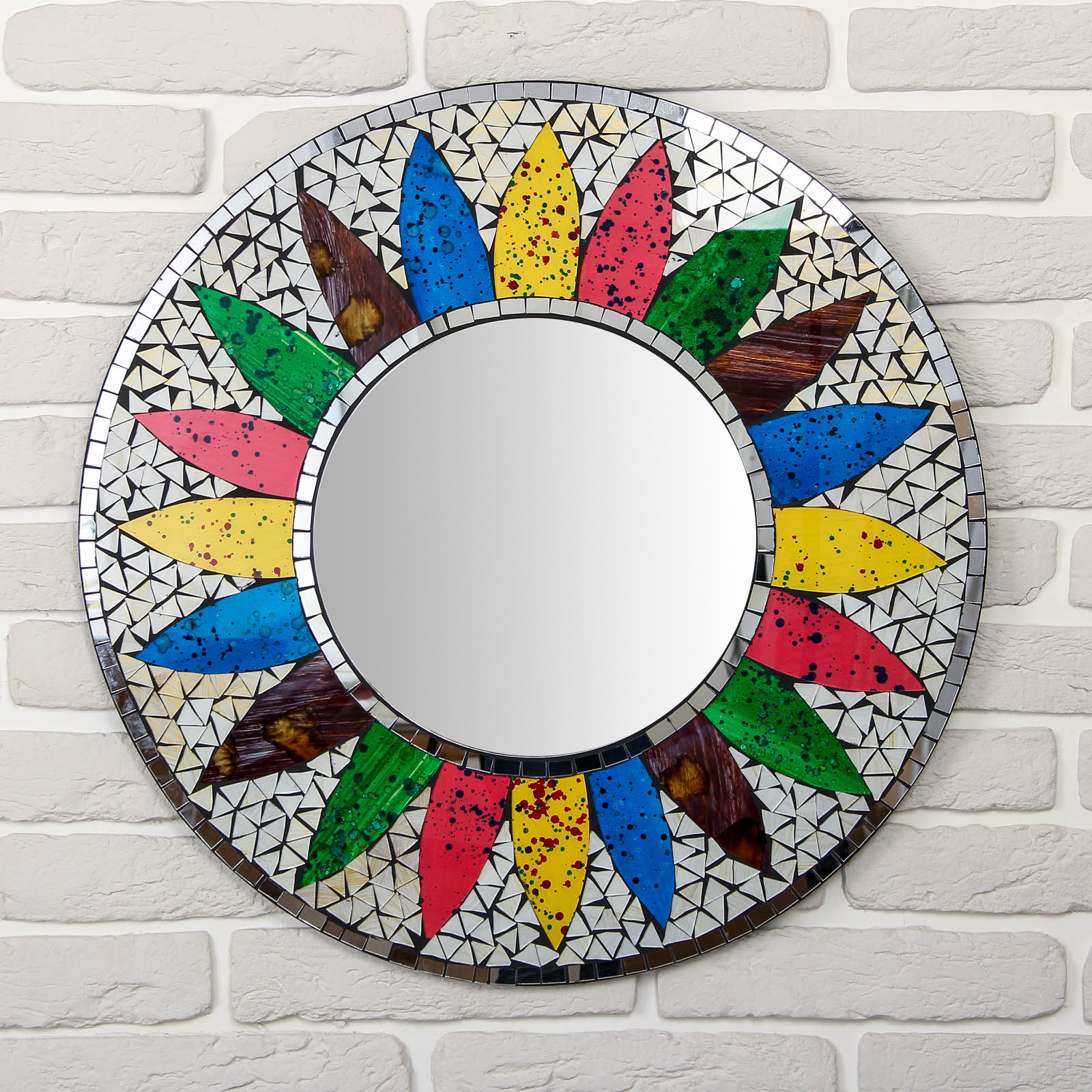 Изображение товара Разноцветное солнце — панно зеркальное, МДФ, стекло, 60x60 см