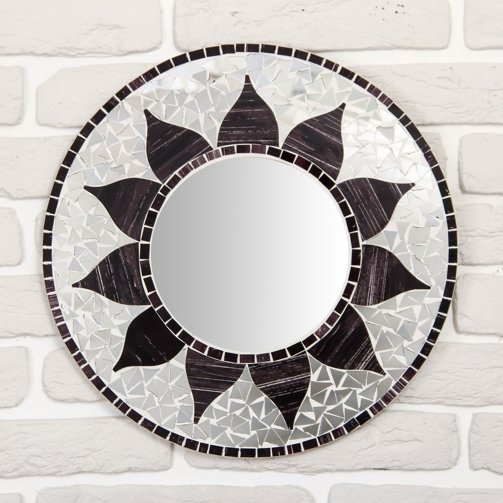 Изображение товара Панно зеркальное Цветок 40x40 см — ручная работа, стильное акцентное изделие