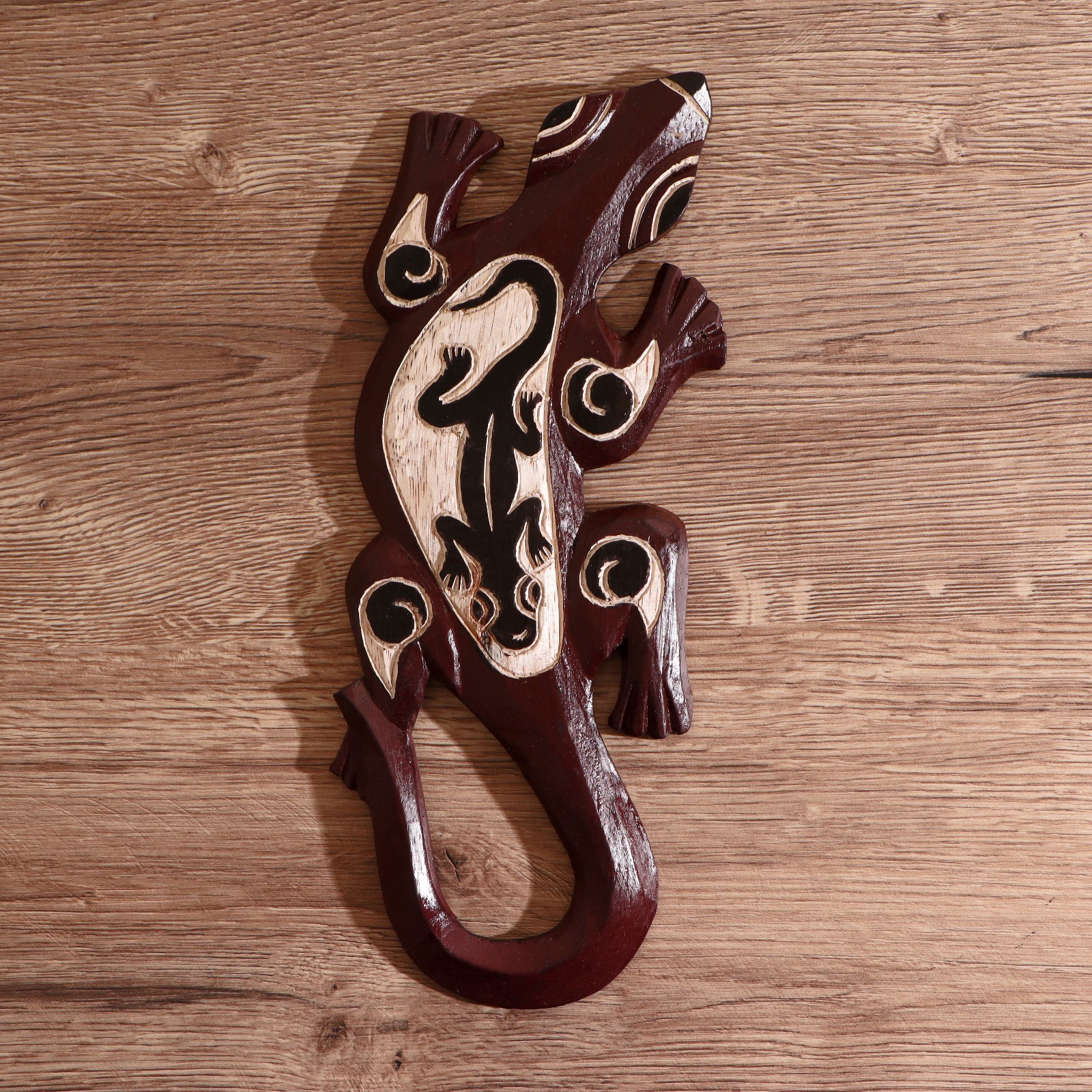 Изображение товара Панно "Геккон коричневый с гекконом" 1x11x30 см