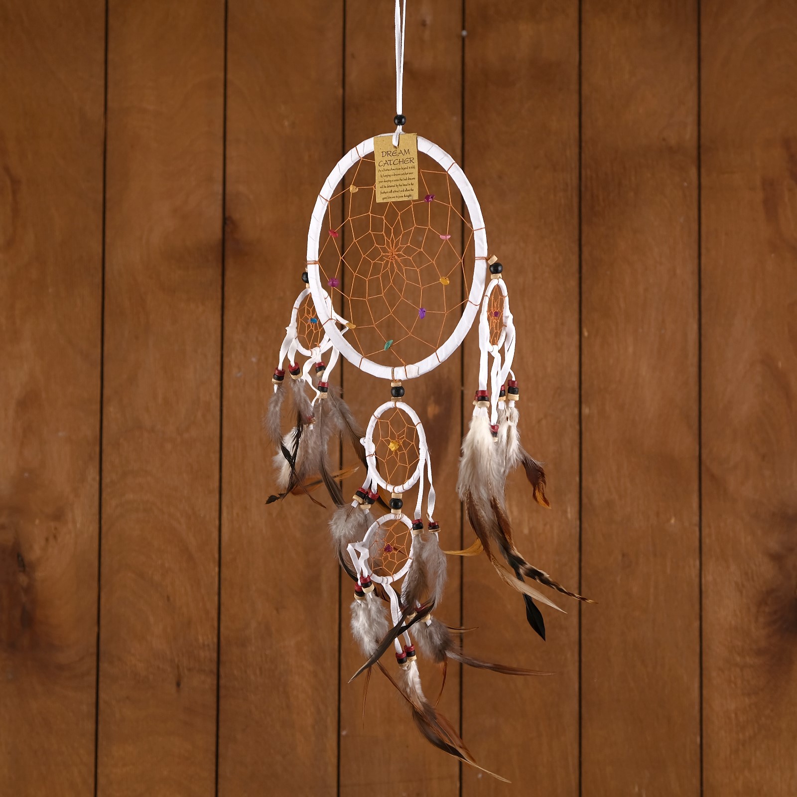 Изображение товара Ловец снов "Пять колец" белый 25x0.5x50 см