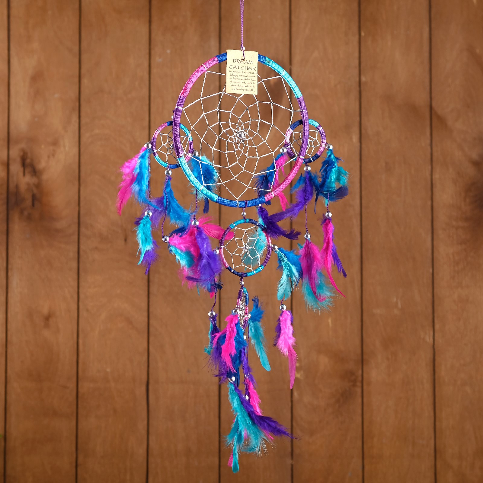 Изображение товара Ловец снов "Пять колец" разноцветный (2) 25x0.5x50 см