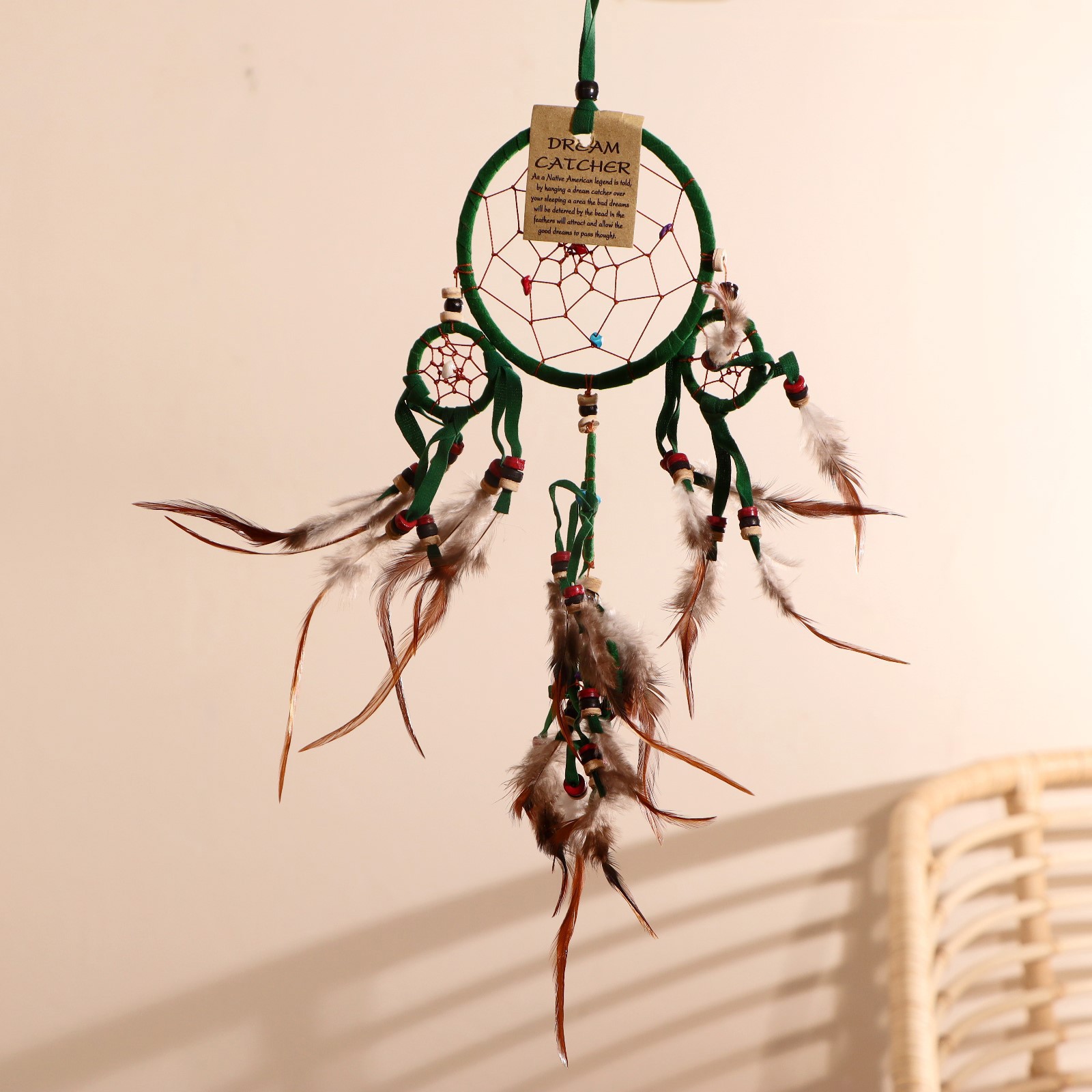 Изображение товара Ловец снов "Пять зеленых колец" 0.7x15x40 см