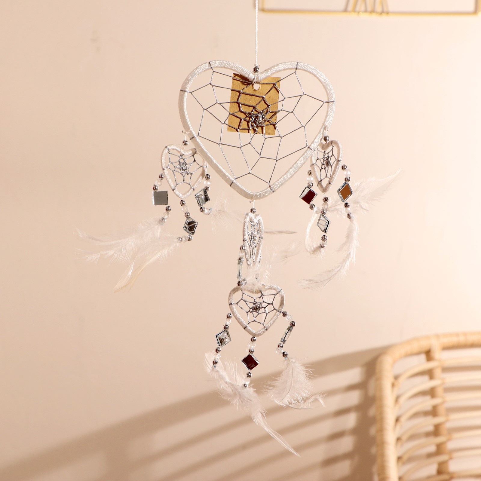 Изображение товара Ловец снов "Пять белых сердец" 0.7x16x45 см