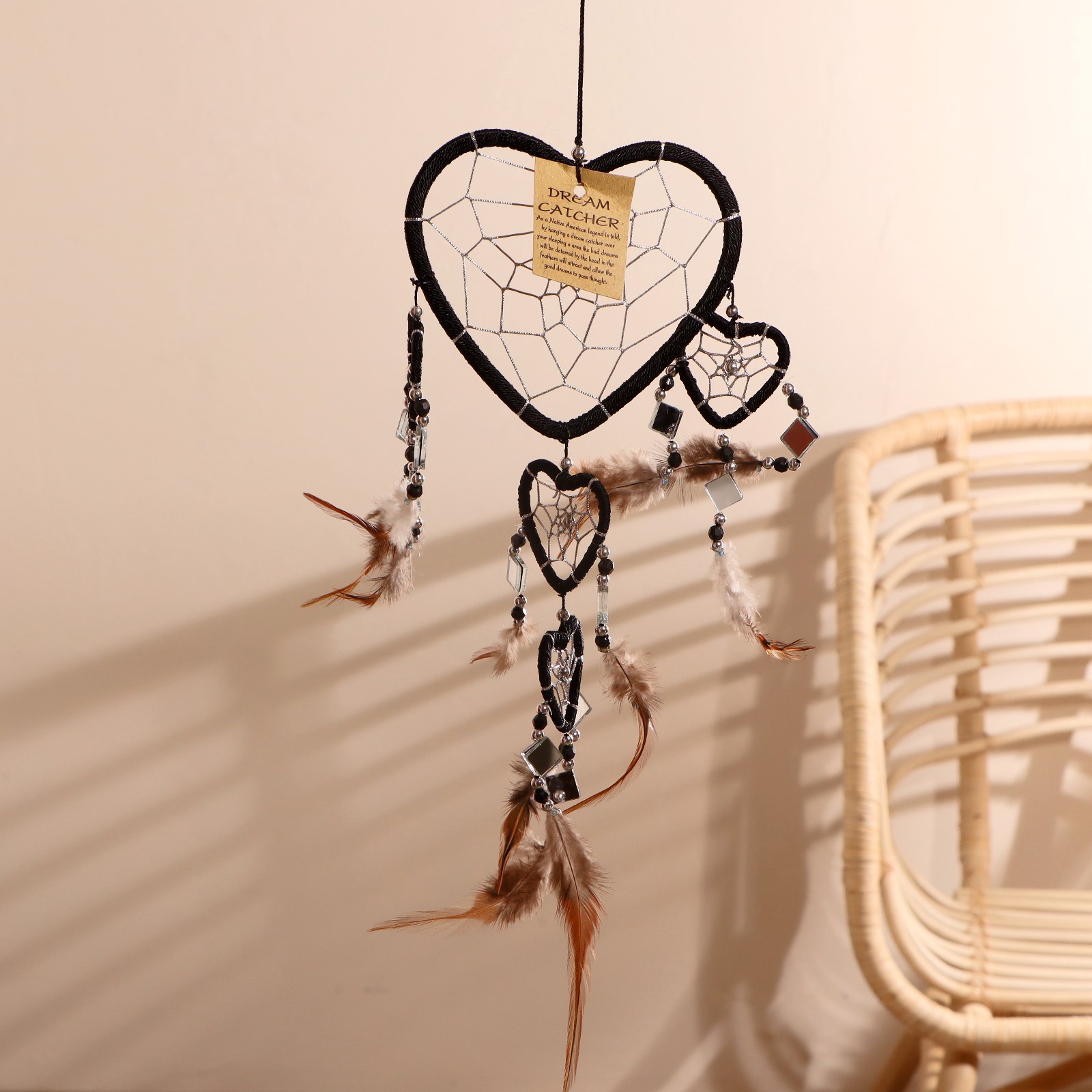 Изображение товара Ловец снов Пять черных сердец 0.7x16x45 см