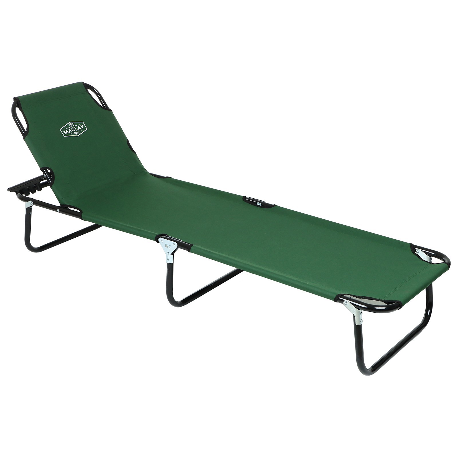 Изображение товара Складной шезлонг Maclay 134136 регулируемый зеленый сталь текстилен