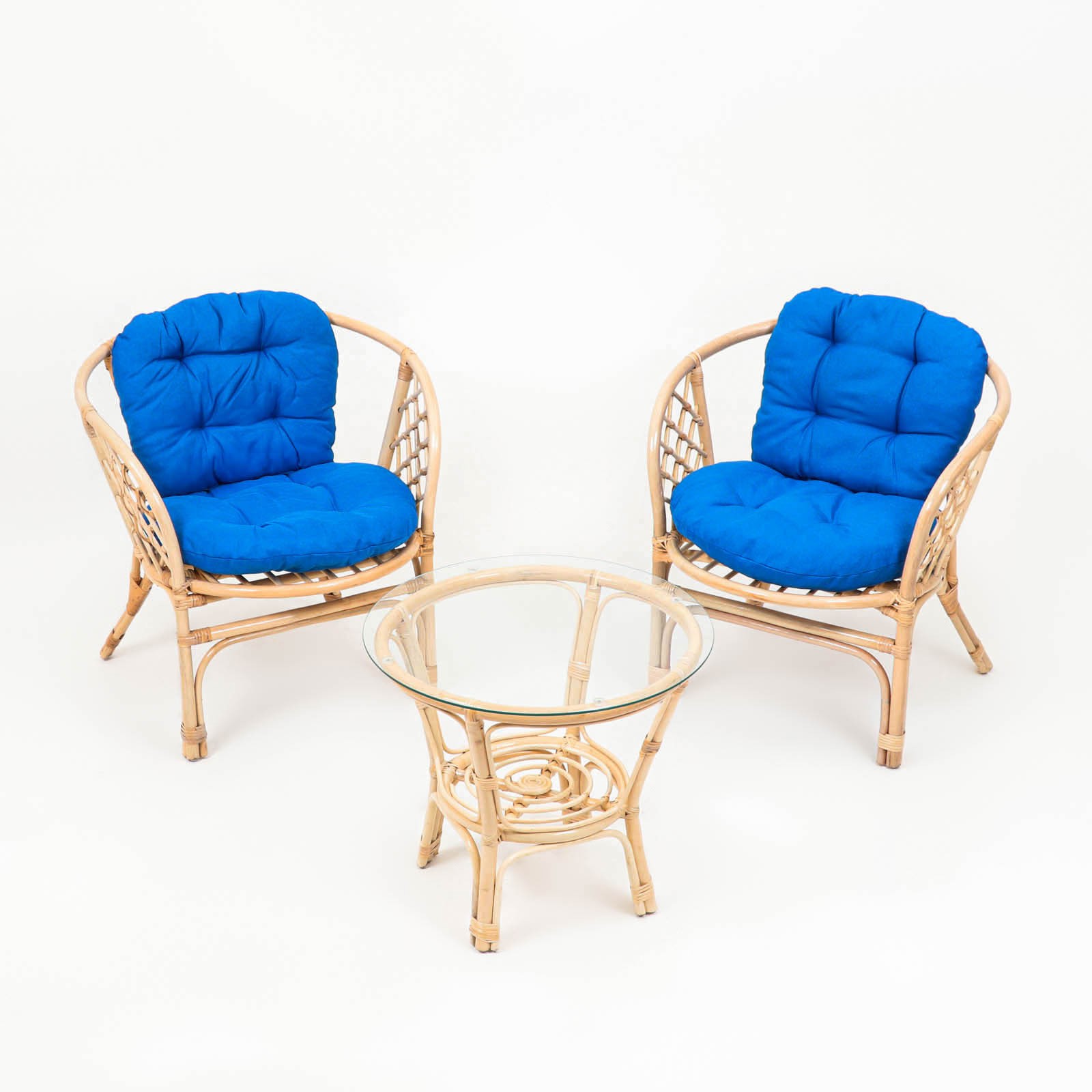 Изображение товара Садовая мебель для отдыха Simaland 7882850 ротанг синий:стол, 2 кресла