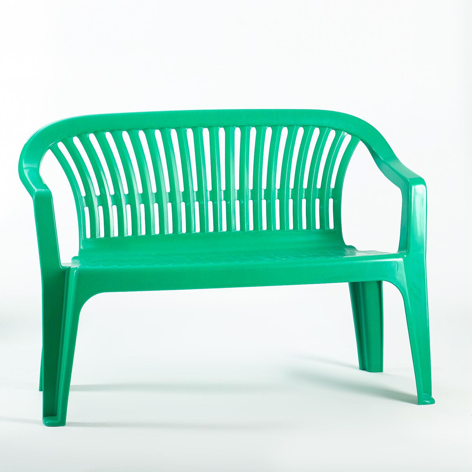 Изображение товара Скамья садовая Альтернатива 115x81x60 см пластик цвет зеленый