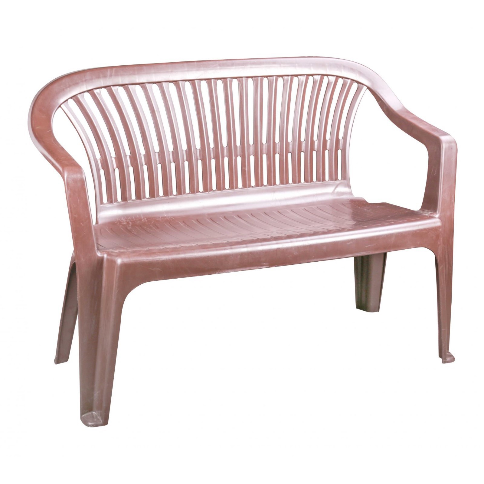 Изображение товара Садовая скамья Альтернатива 115x81x60 см пластик коричневая для отдыха на даче