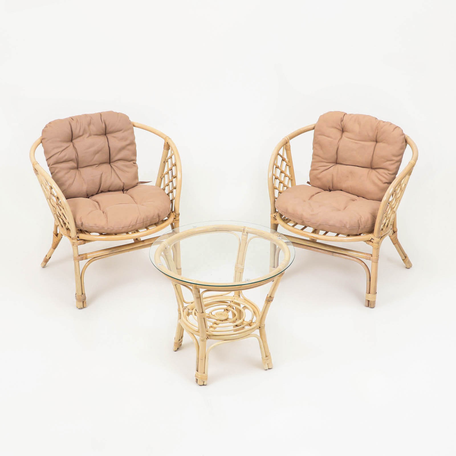 Изображение товара Садовый набор мебели Simaland из ротанга 3 предмета бежевый для террасы и веранды