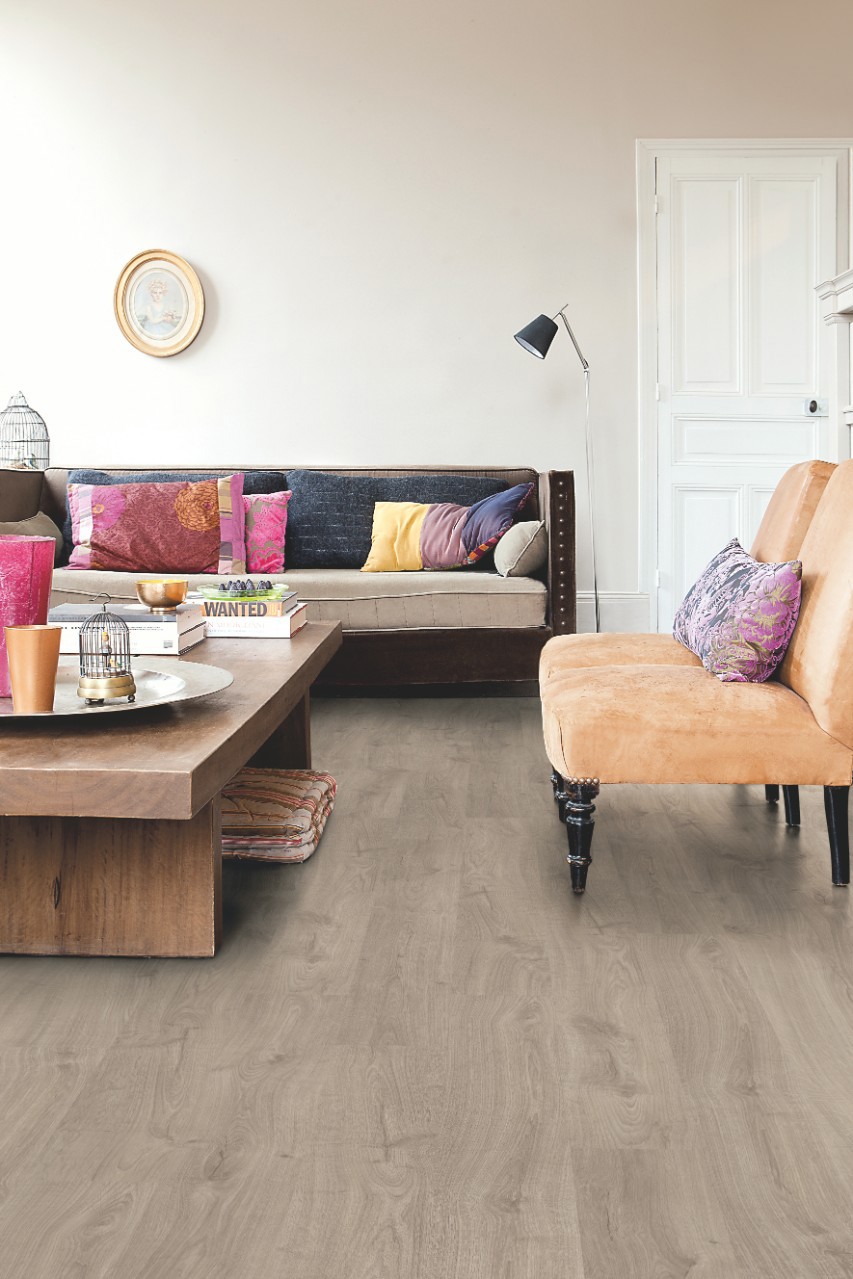 Изображение товара Ламинат Quick Step Eligna Дуб тёплый серый промасленный 32 класс толщина 8 мм 1.722 м²