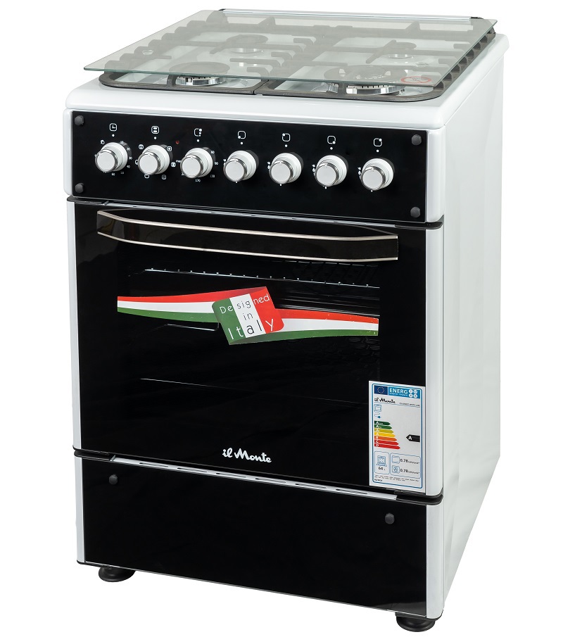 Изображение товара Газовая плита с духовкой il Monte FO-GE6007 белая 60x85 см с четырьмя конфорками