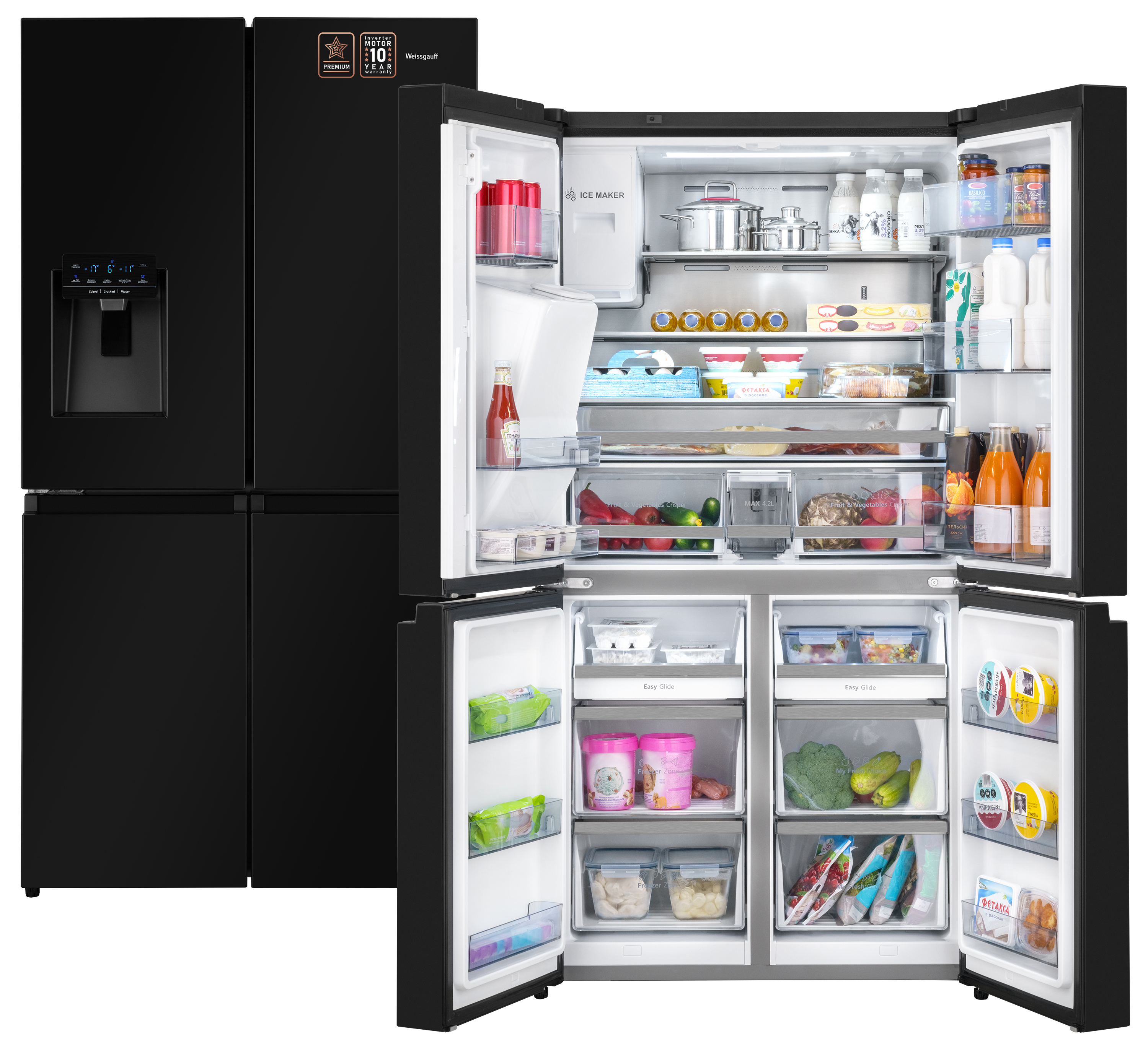 Изображение товара Отдельностоящий холодильник Weissgauff WCD 687 NFBX с инвертором и No Frost