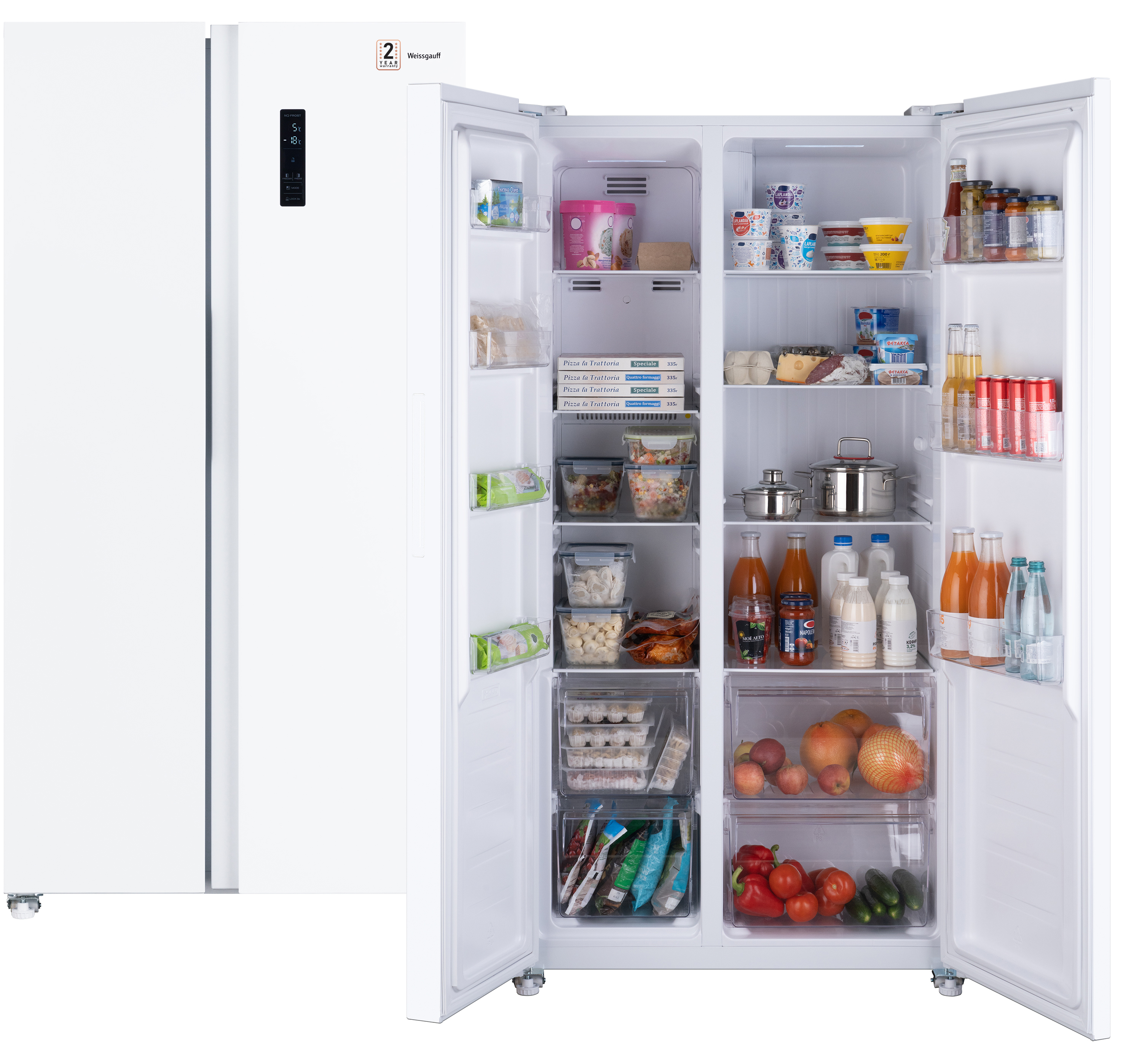 Изображение товара Отдельностоящий холодильник Weissgauff WSBS 501 NFW с No Frost 291/145 л белый