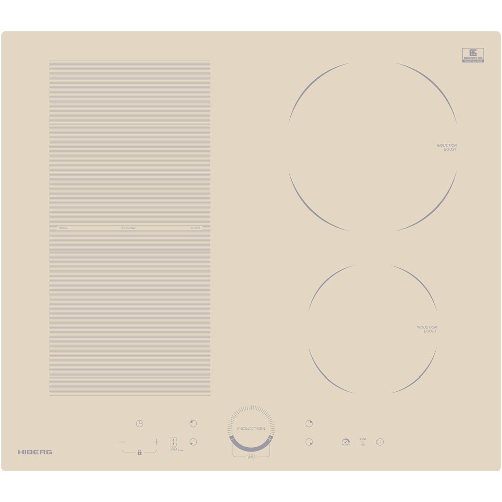 Изображение товара Индукционная варочная панель Hiberg i-MS 6049 Y 4 конфорки бежевый стеклокерамика
