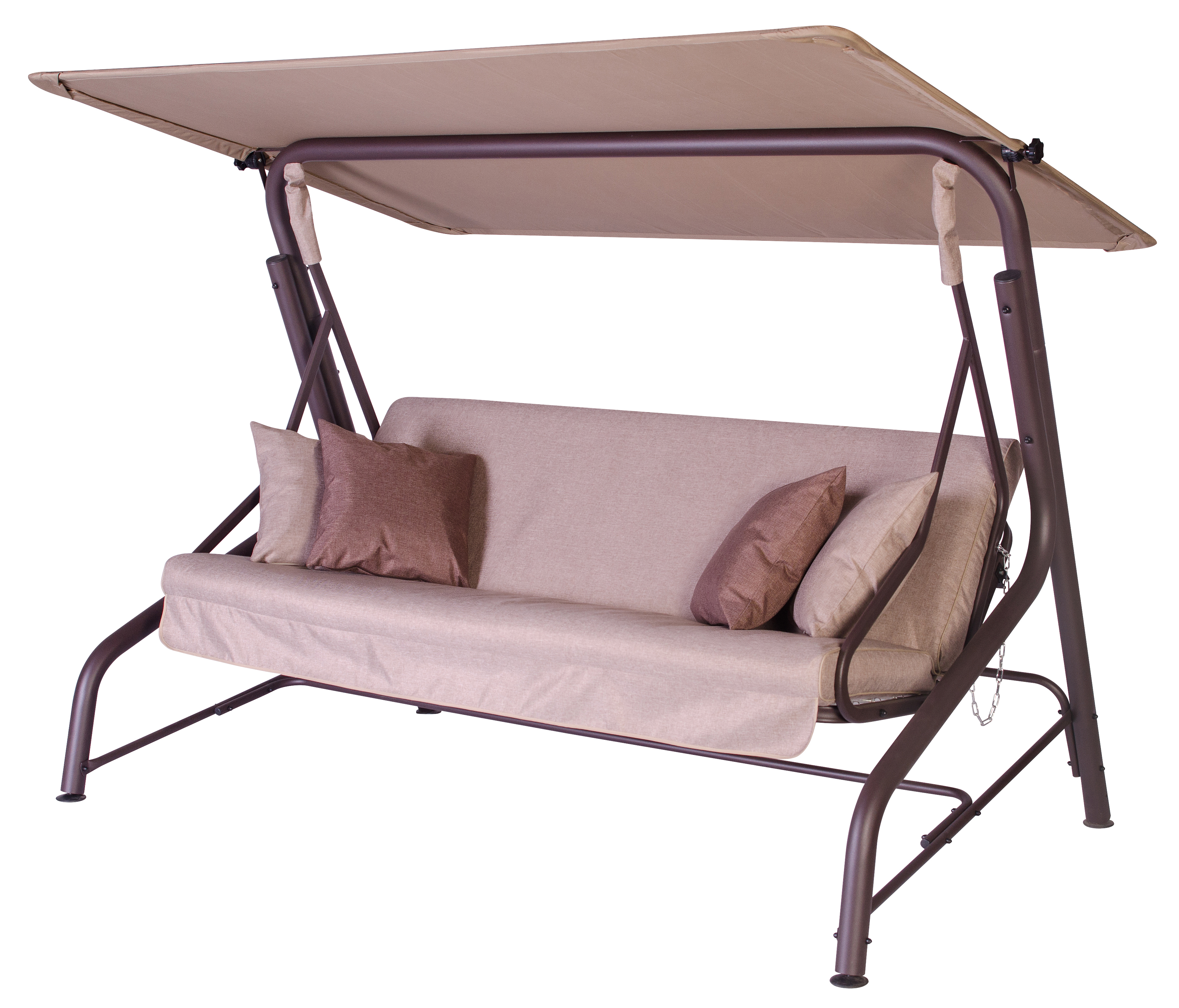 Изображение товара Качели садовые Удачная мебель Лофт 4 до 350 кг графит с текстильным комплектом