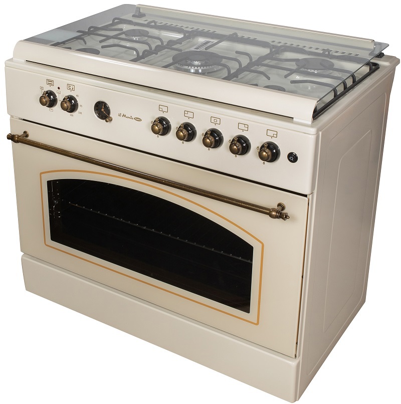 Изображение товара Газовая плита с духовкой IL MONTE FO-GE9008 90x85x60 см бежевый стиль Rustico