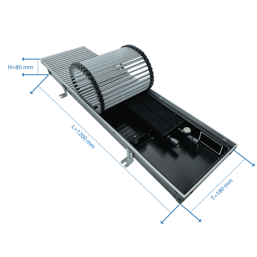 Изображение товара Конвектор внутрипольный Gekon Eco 180x80x1200 мм серый