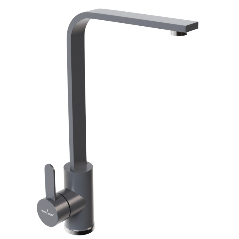 Изображение товара Смеситель для кухни однорычажный Mixline 550685 высота 35.6 см графит