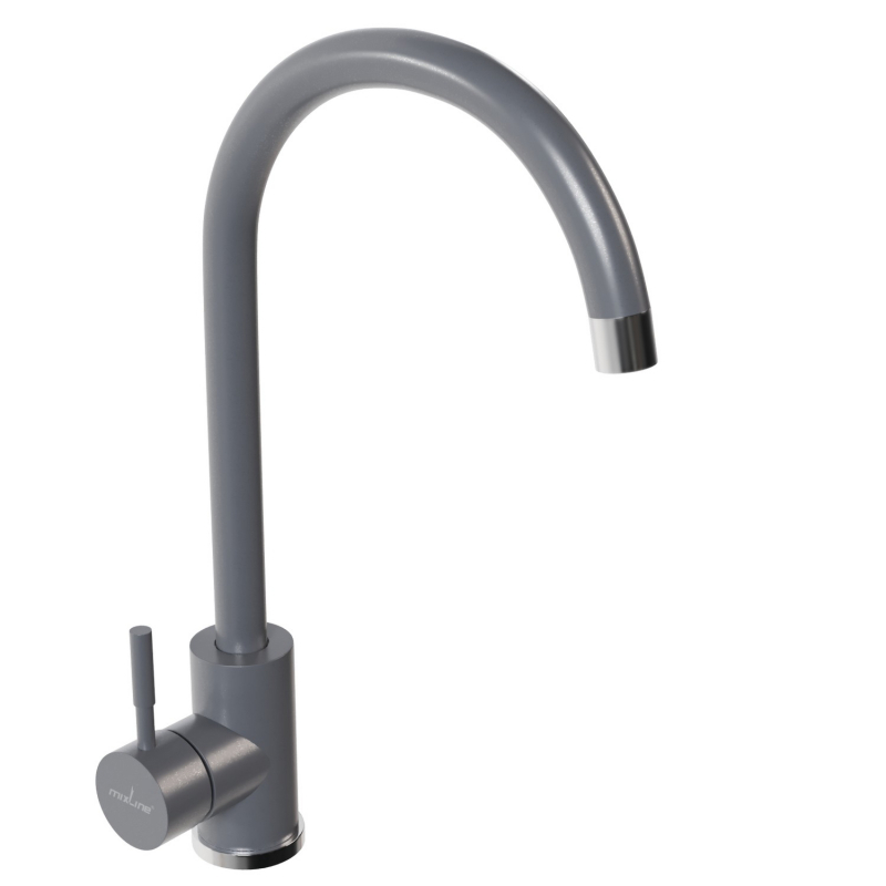 Изображение товара Однорычажный смеситель для кухни Mixline 550695 высота 26 см графит