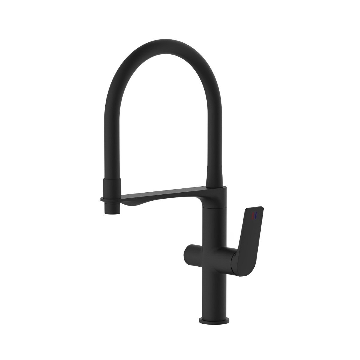 Изображение товара Смеситель для кухни однорычажный Haiba HB76816-7 черный матовый с гибким изливом и каналом для воды